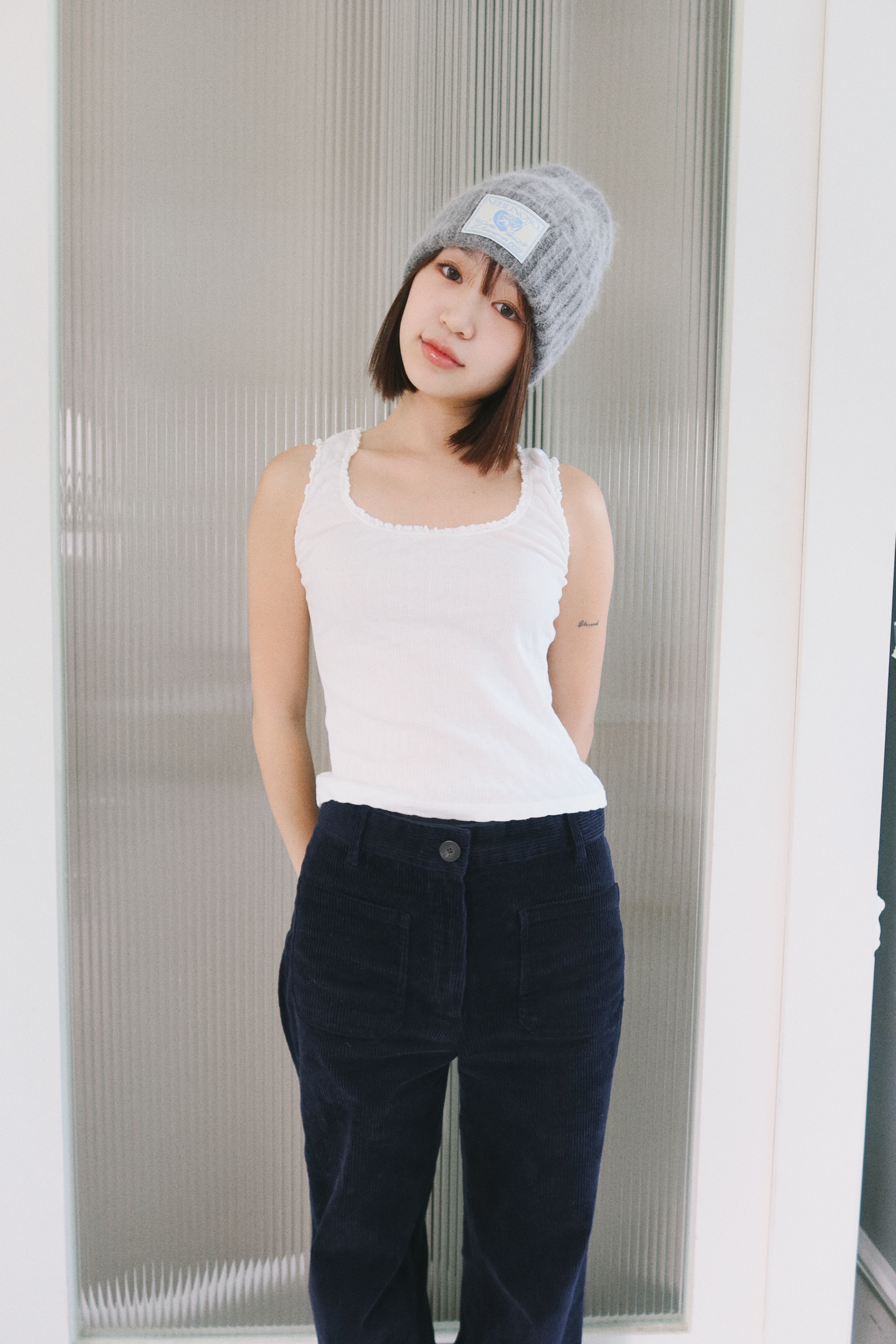 Angel twist angora beanie [grey]