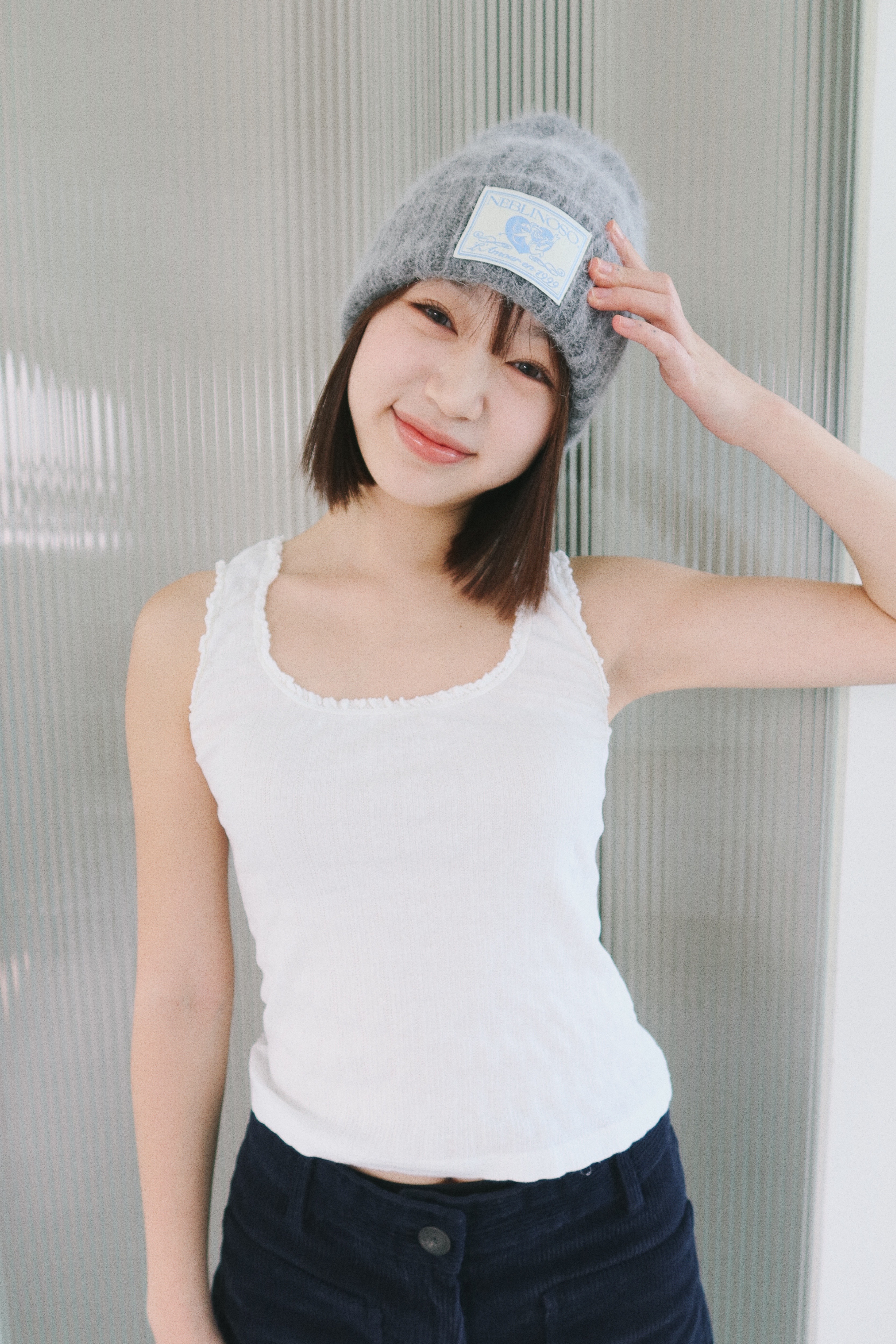 Angel twist angora beanie [grey]