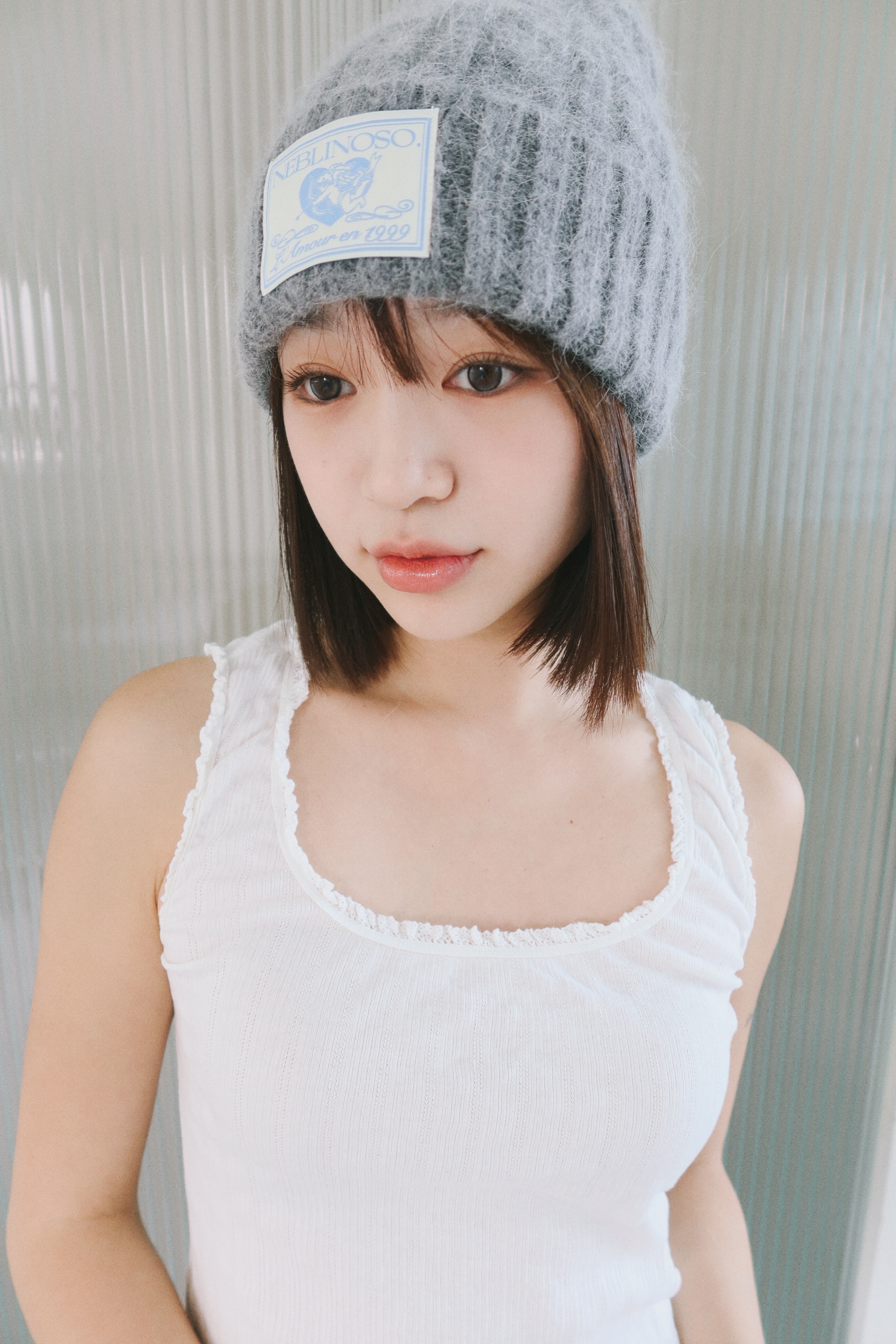 Angel twist angora beanie [grey]
