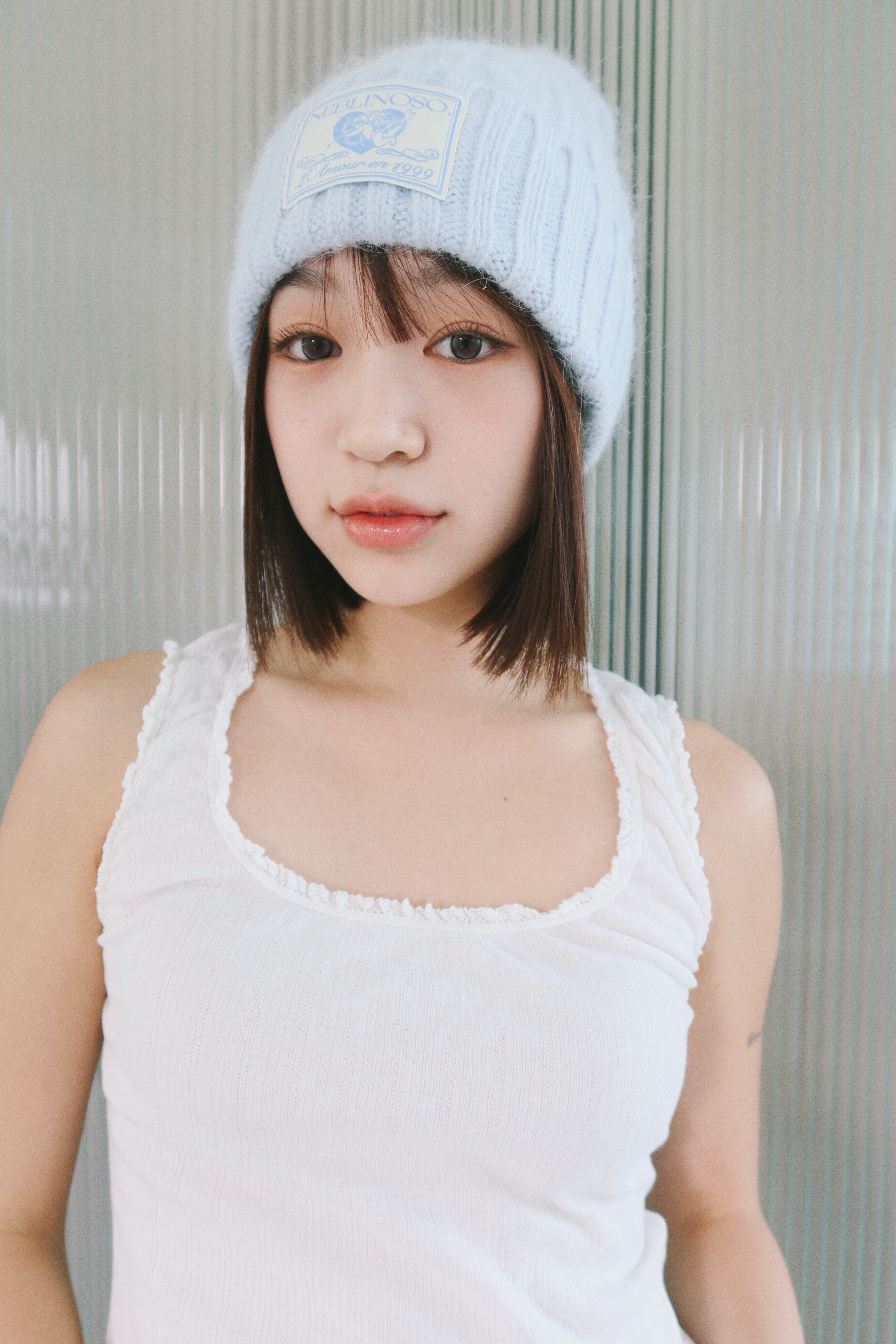Angel twist angora beanie [sora]
