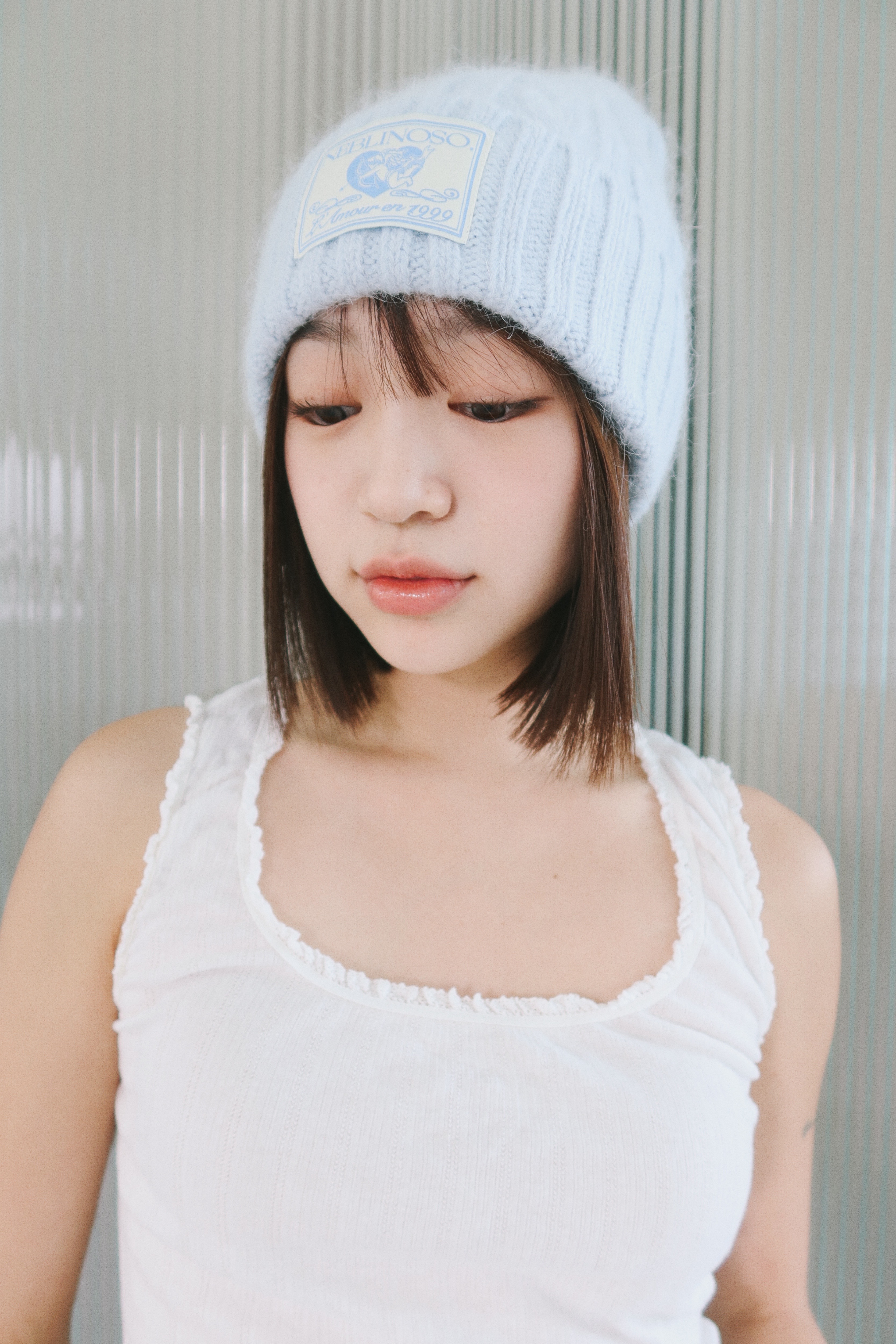Angel twist angora beanie [sora]