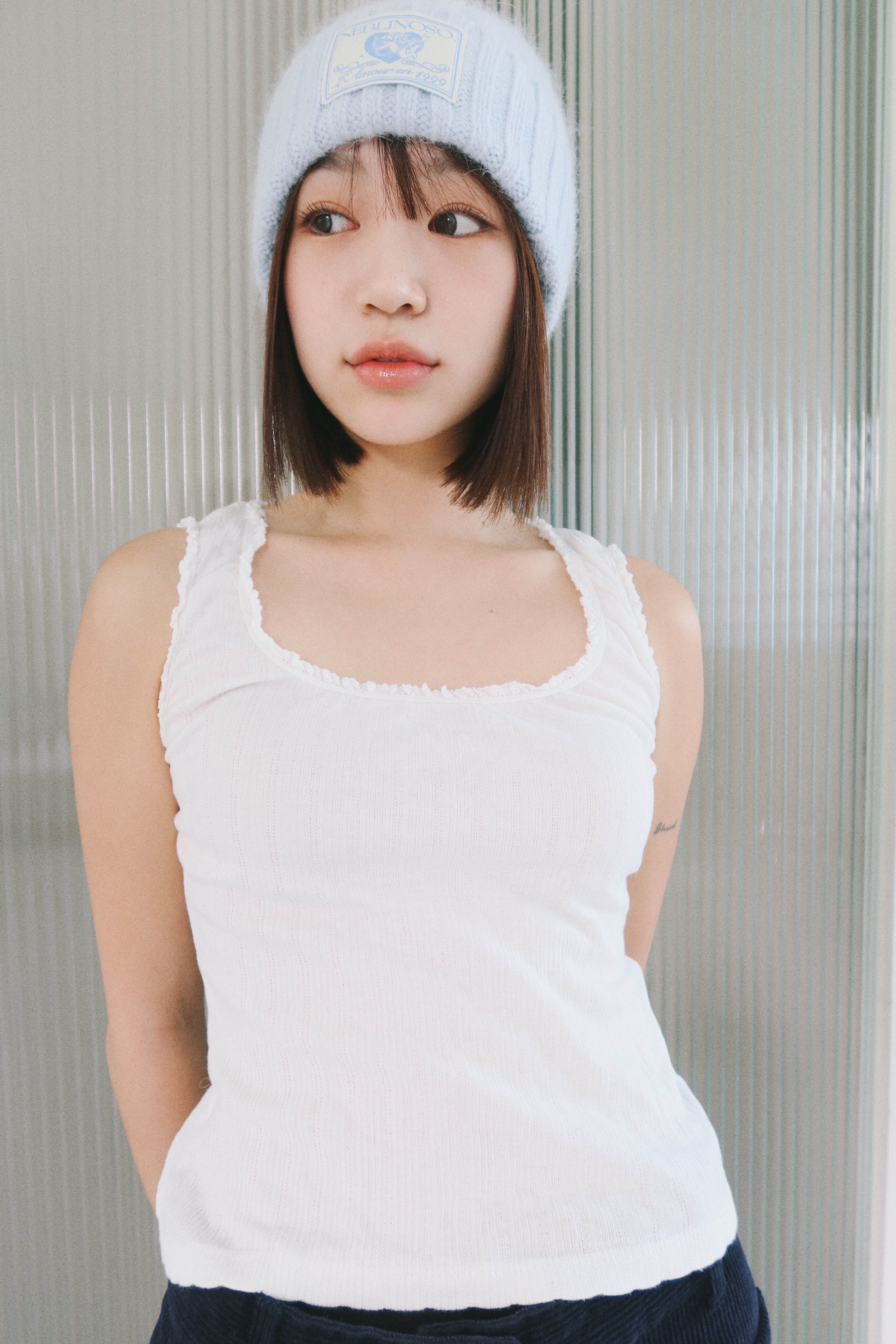 Angel twist angora beanie [sora]