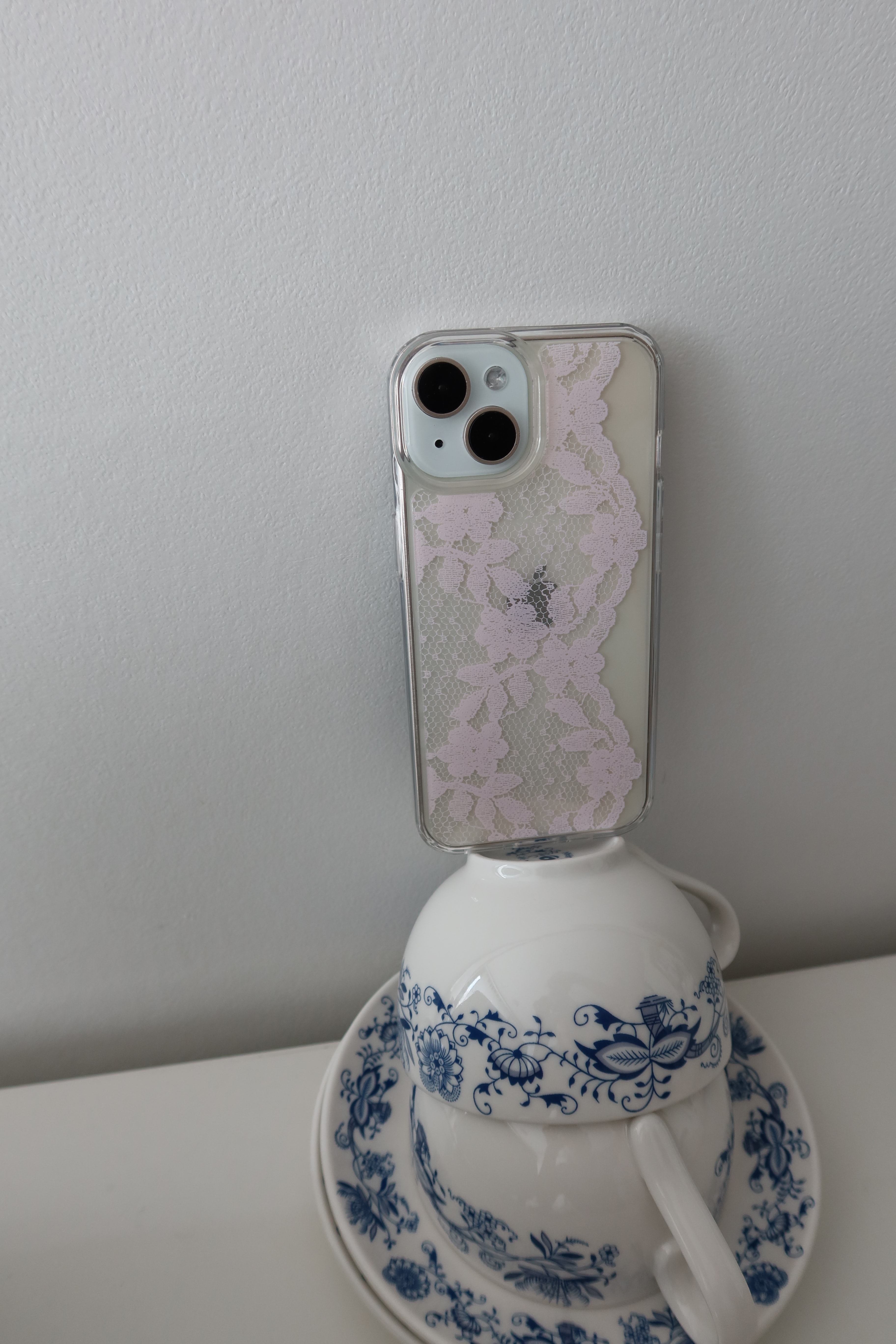 Love with lace gel hard case [Baby pink ver.]