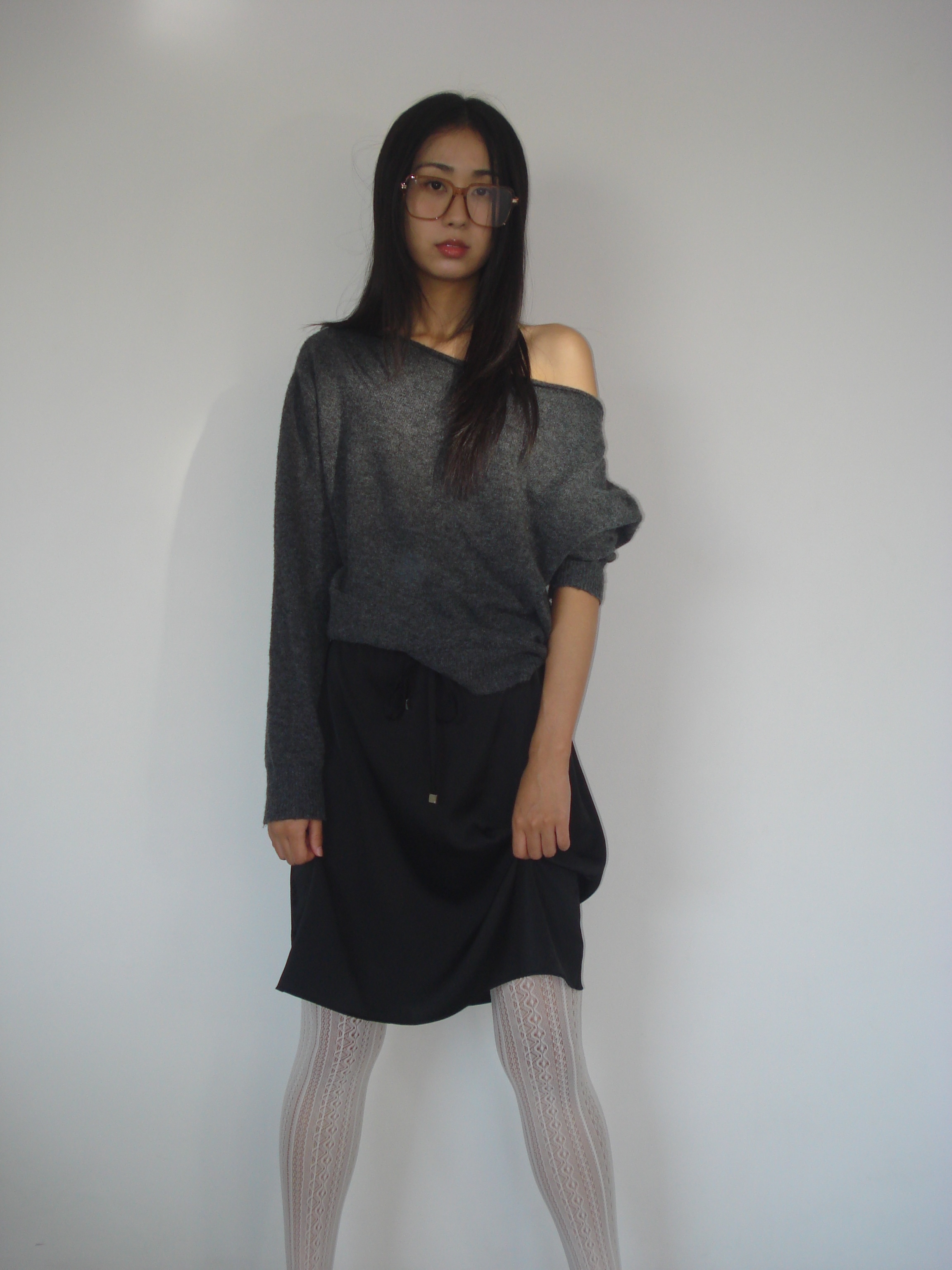 Silky satin midi skirt