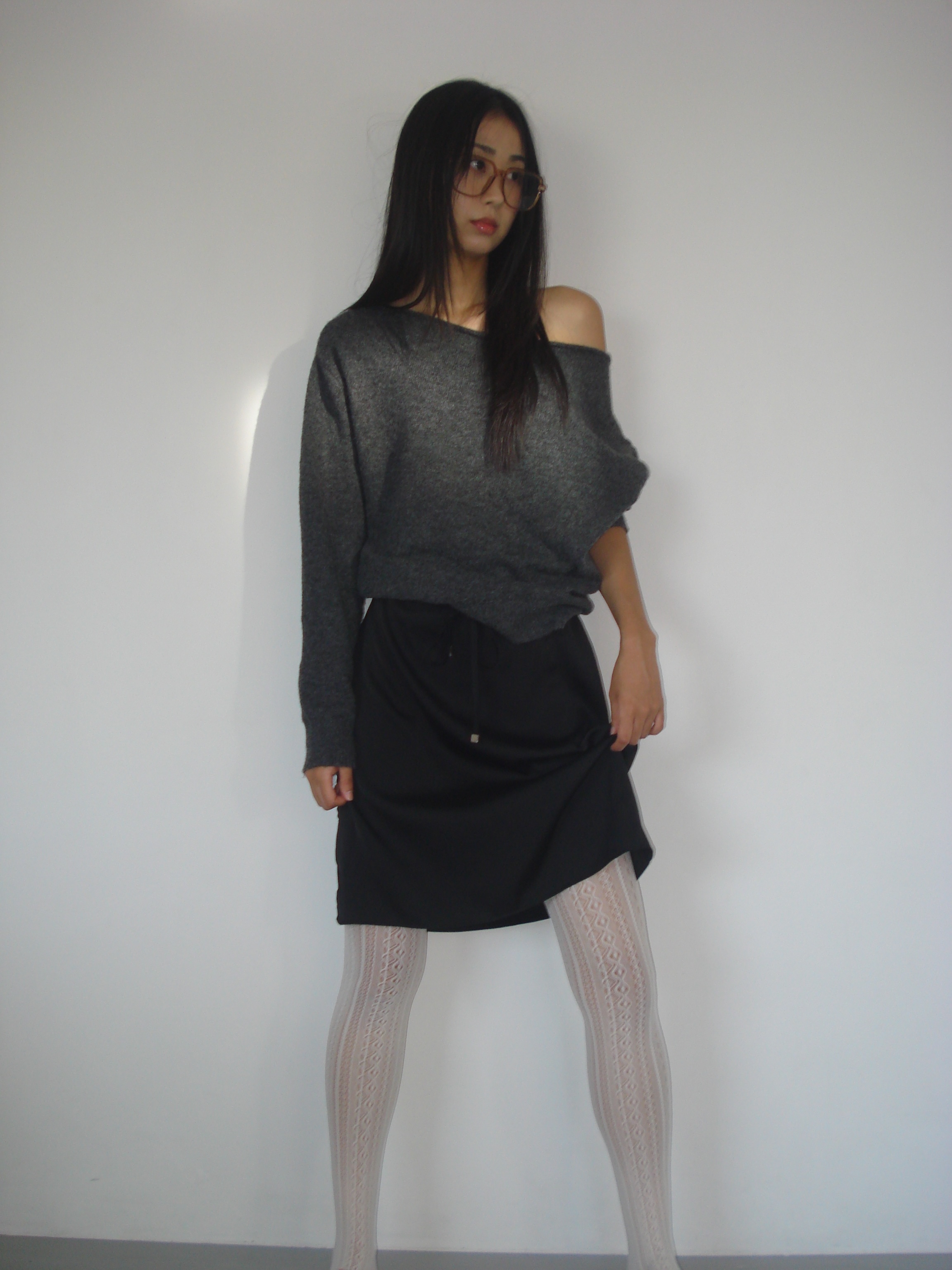 Silky satin midi skirt