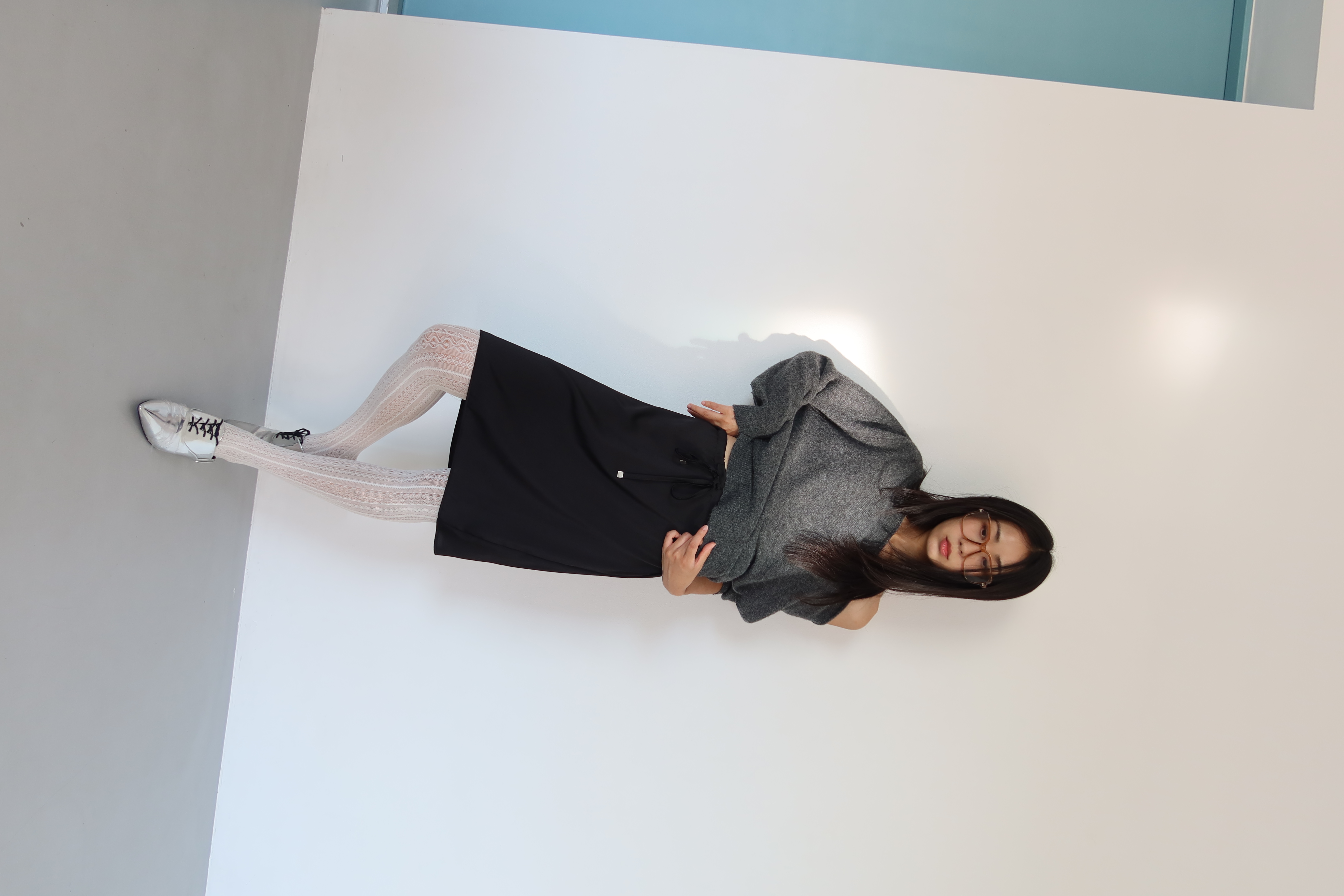 Silky satin midi skirt