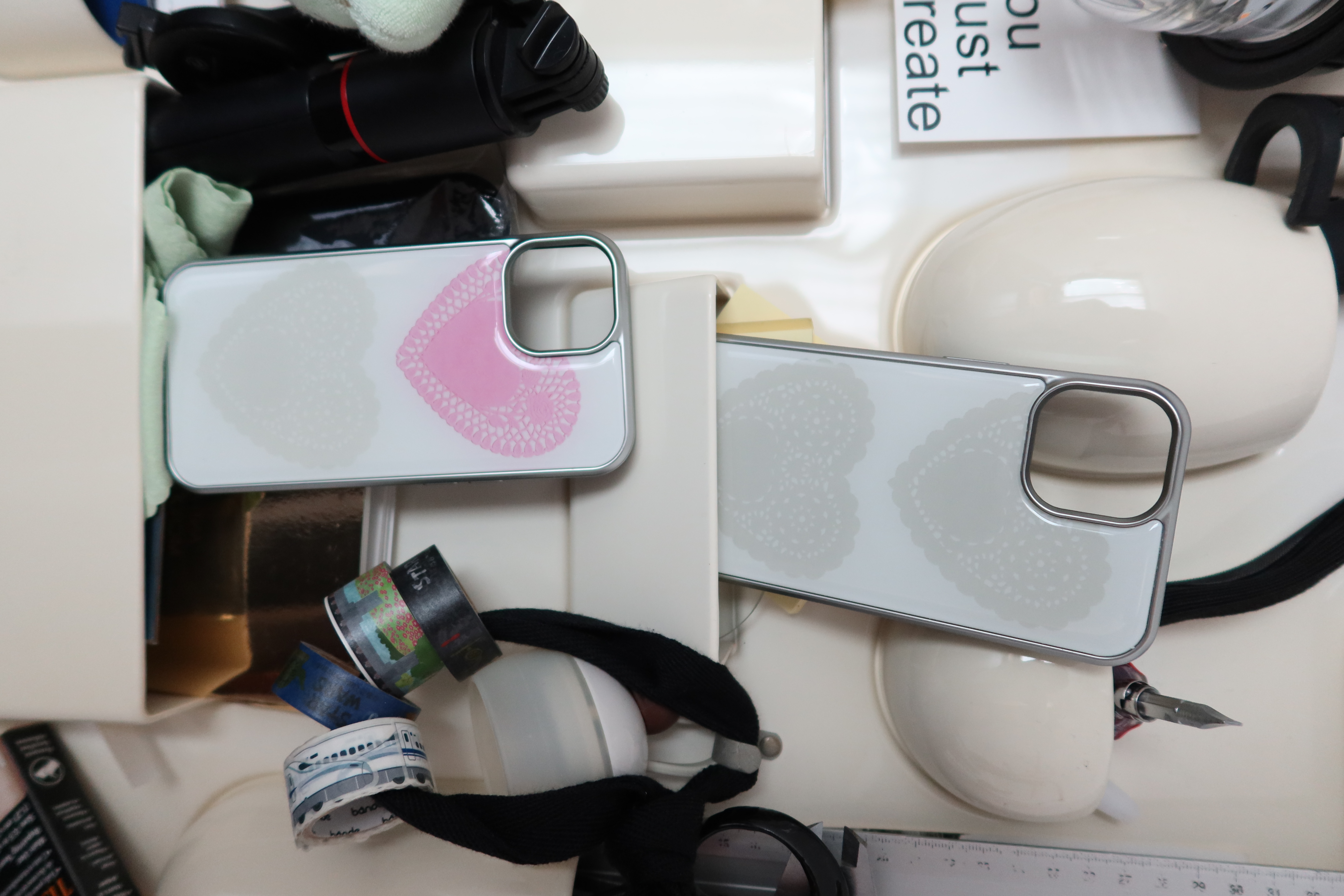 Heart doliy silver epoxy case