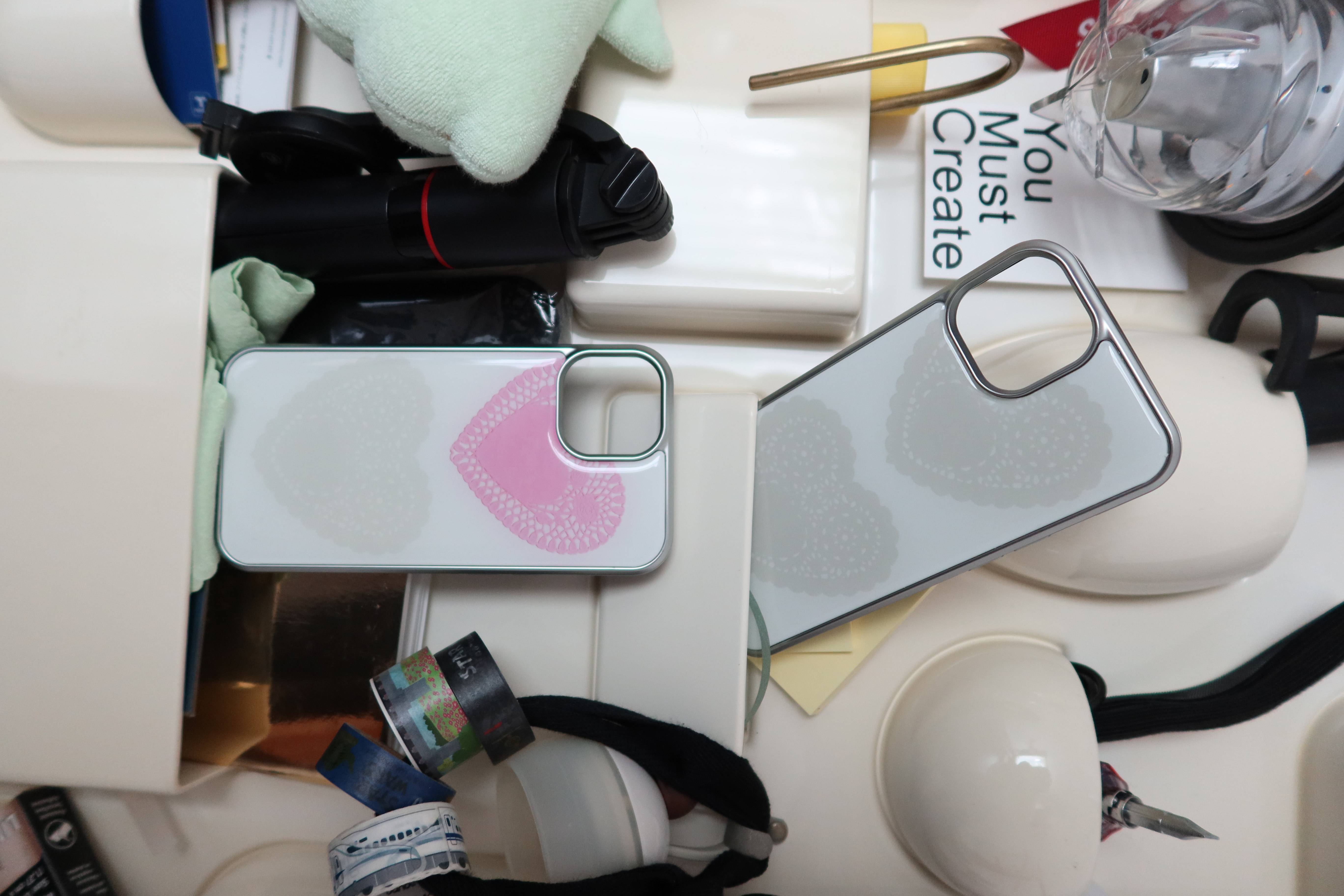 Heart doliy silver epoxy case