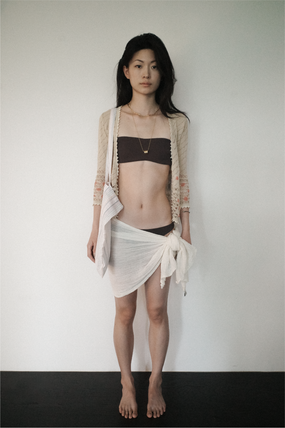 Polka beach bag [pink]