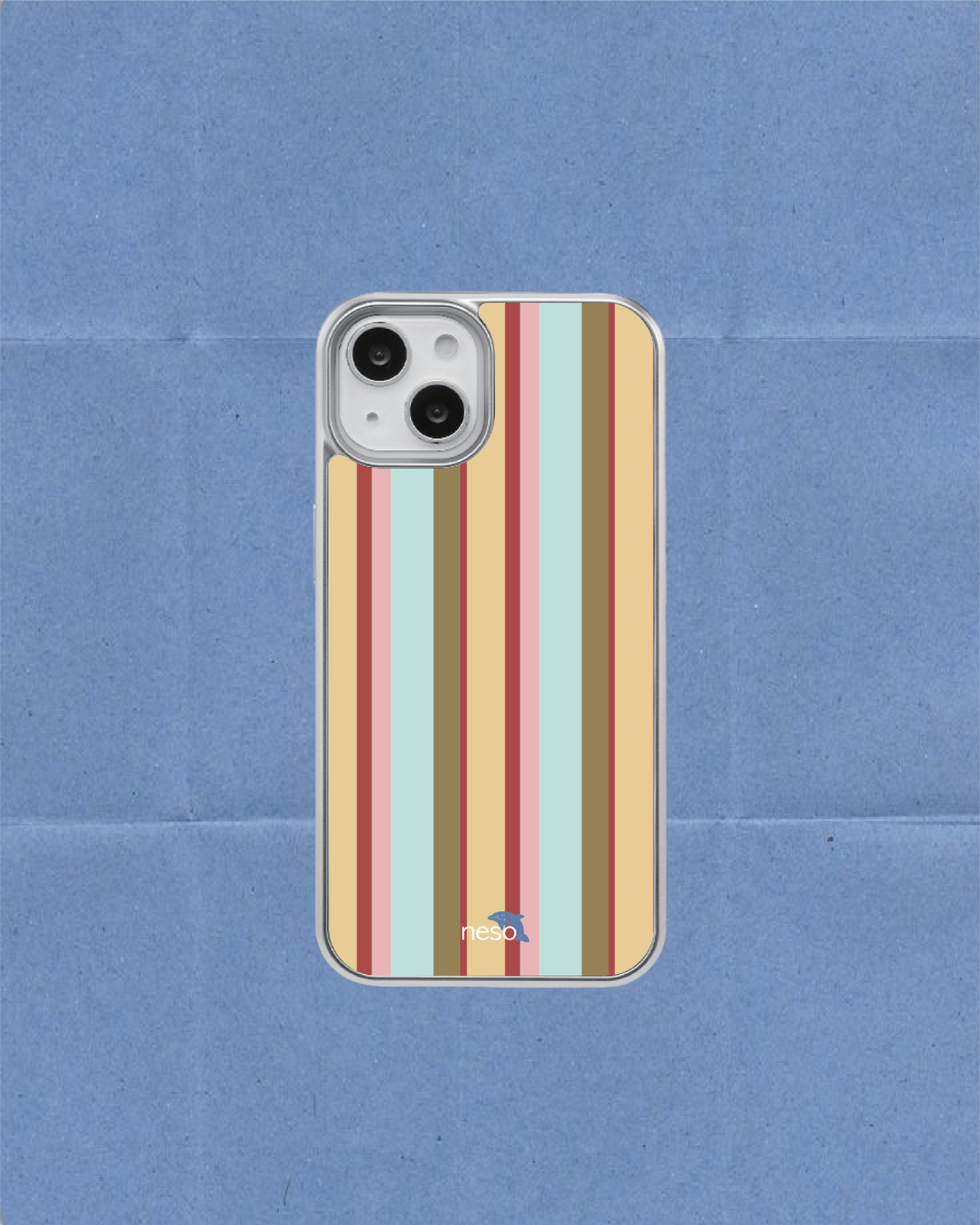 Vintage stripe silver epoxy case [olive yellow]