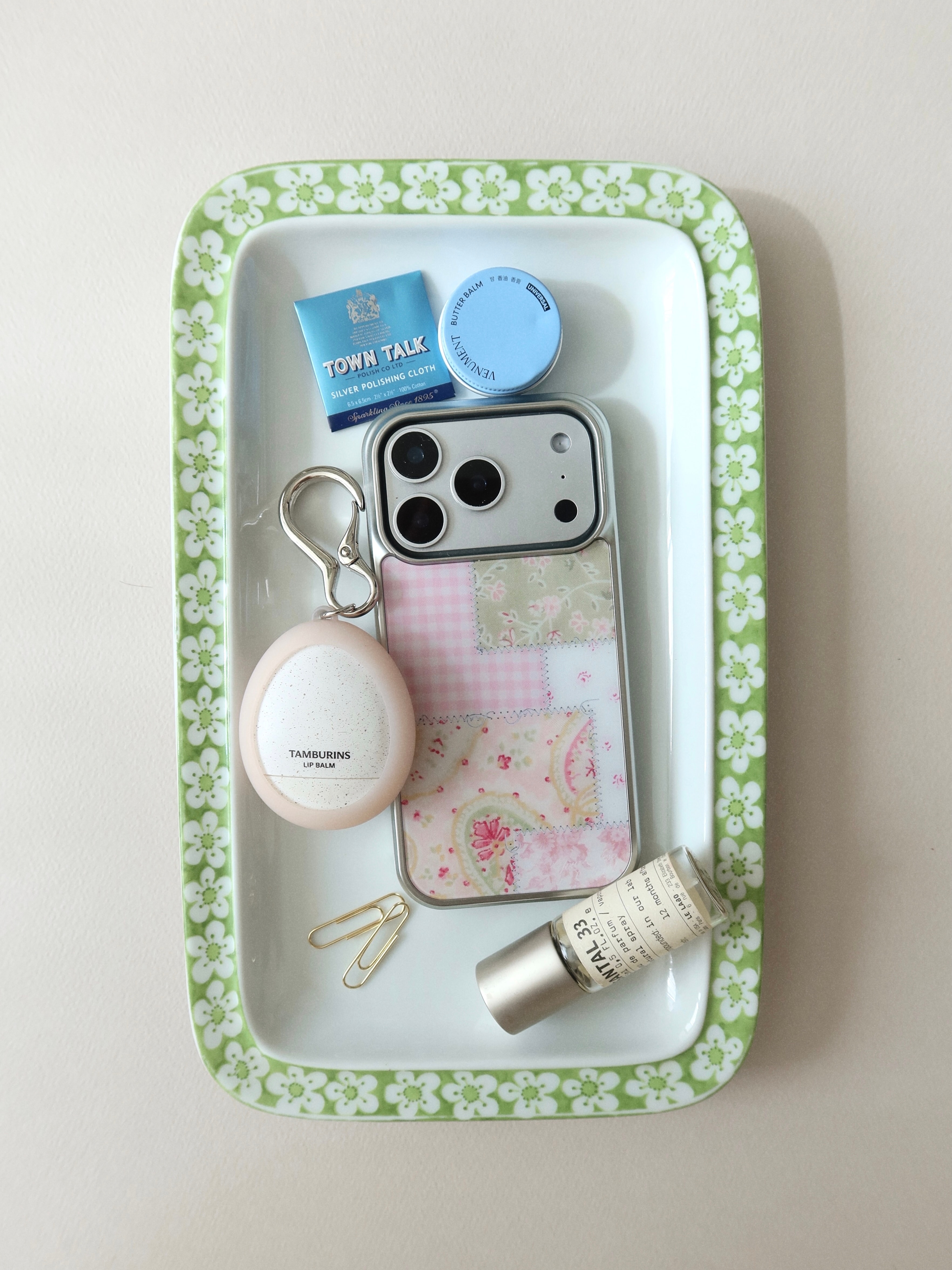 PATCHWORK silver matte glass bumper case [PINK]