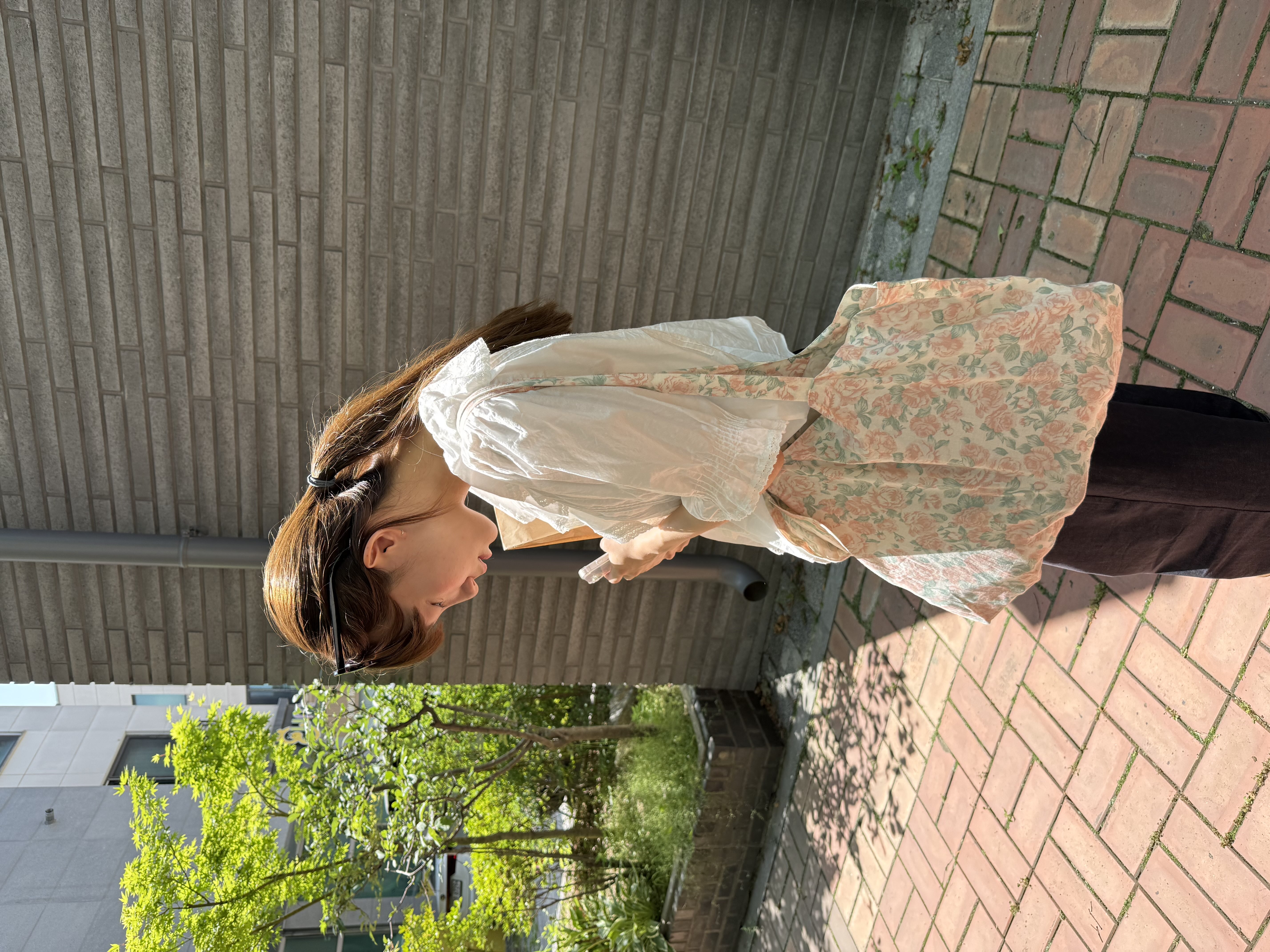 Water rose tote bag [PEACH]