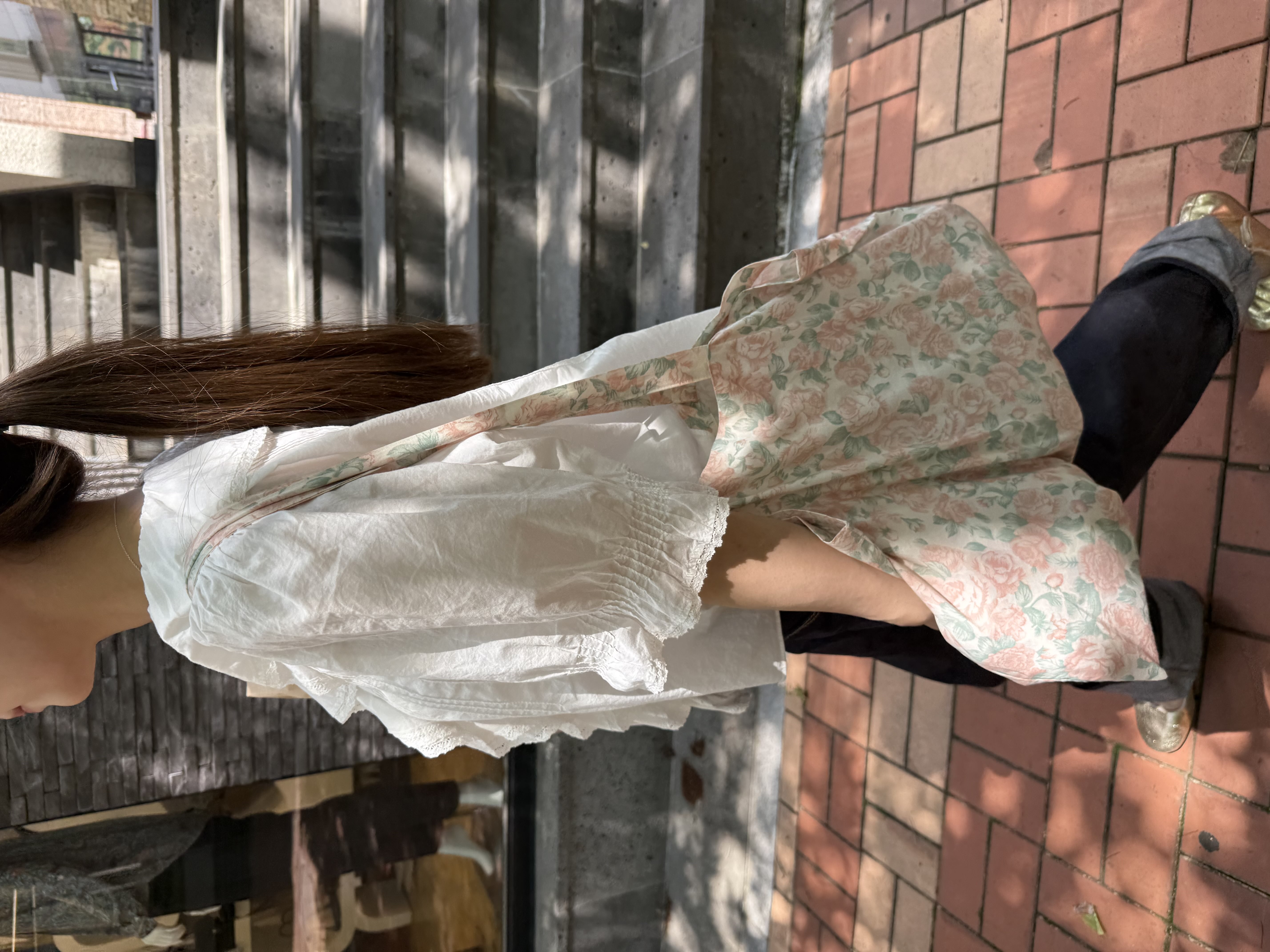 Water rose tote bag [PEACH]