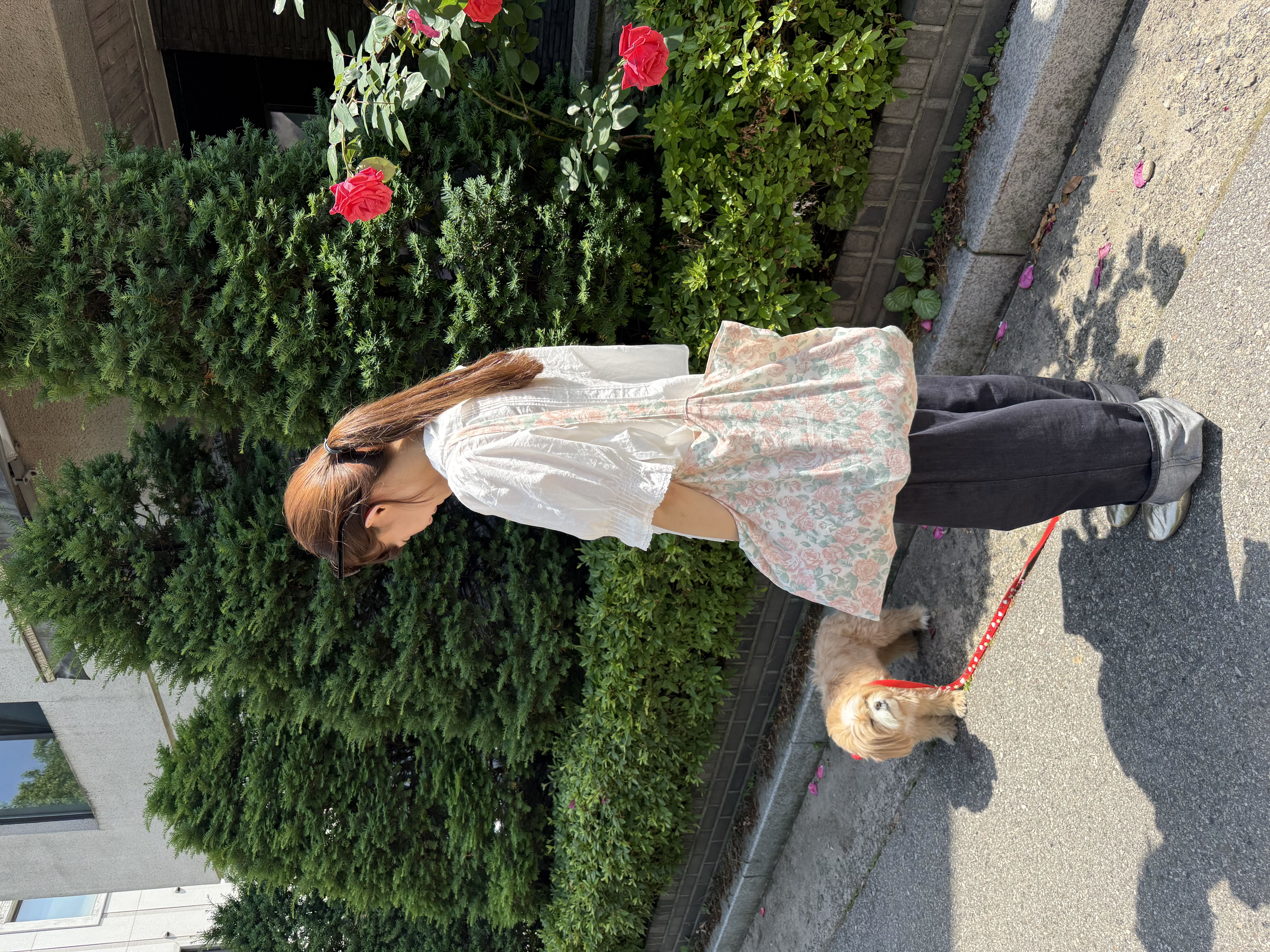 Water rose tote bag [PEACH]