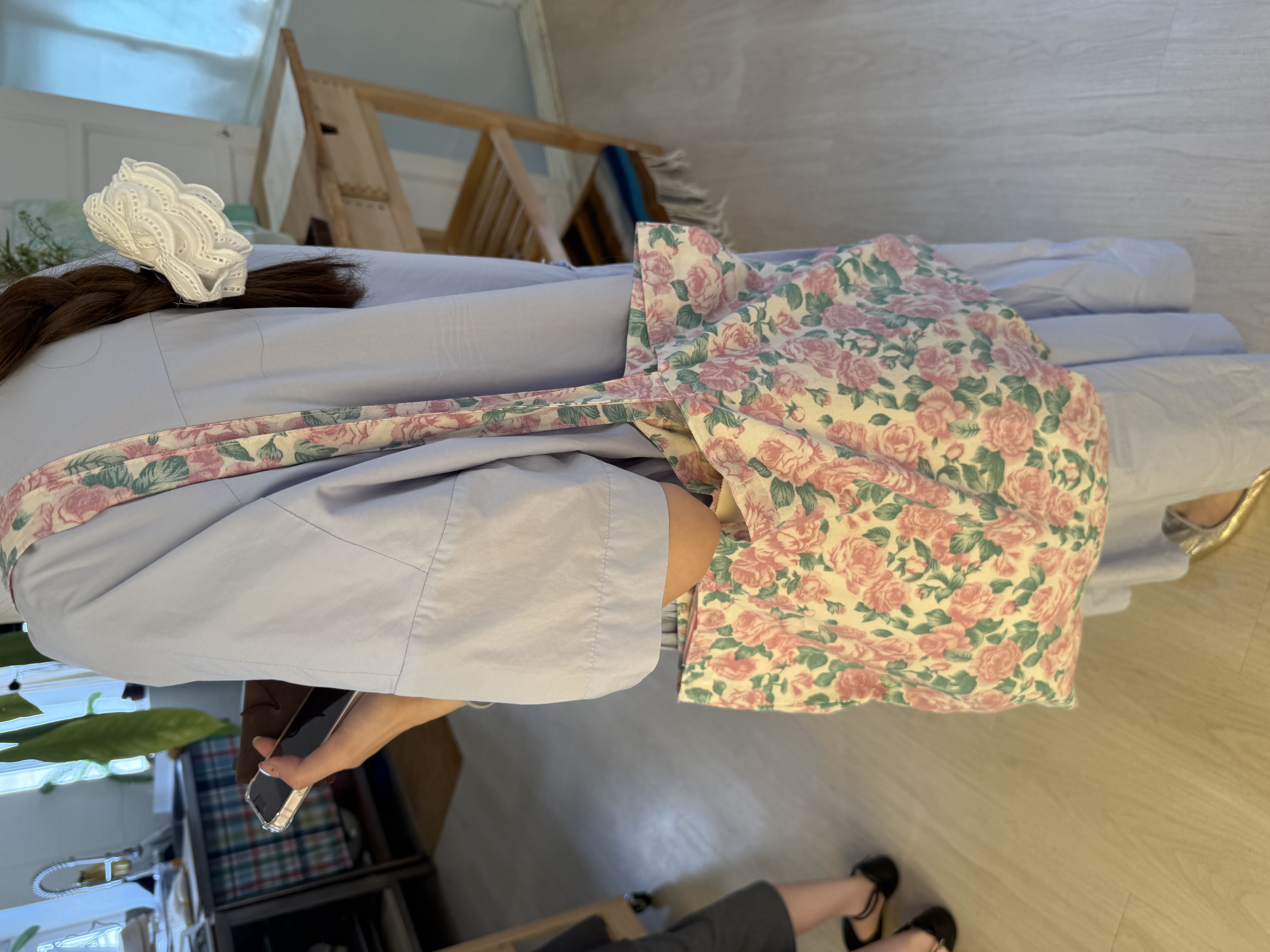 Water rose tote bag [PURPLE]