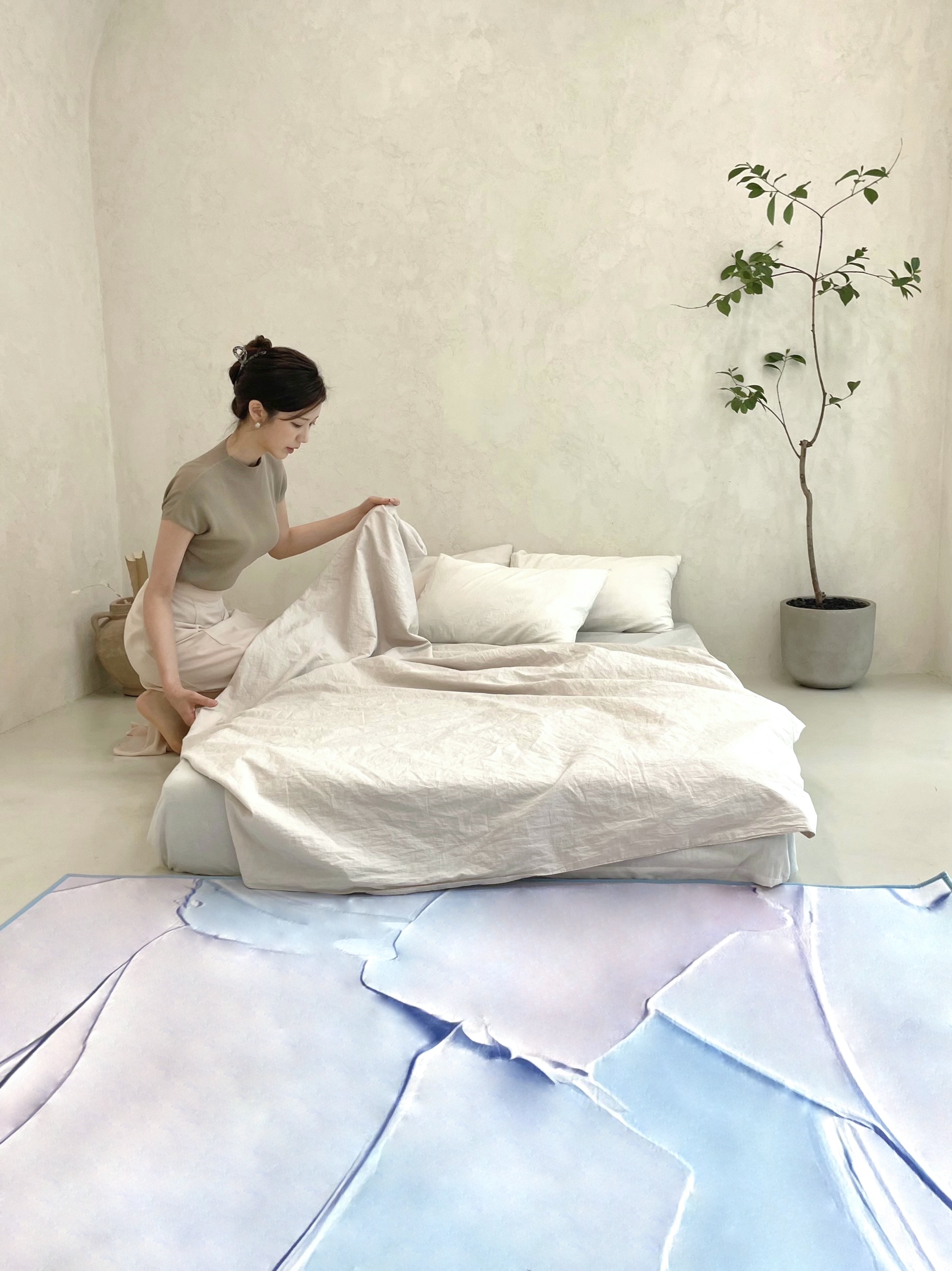 Cotton cream 유화 극세사 러그