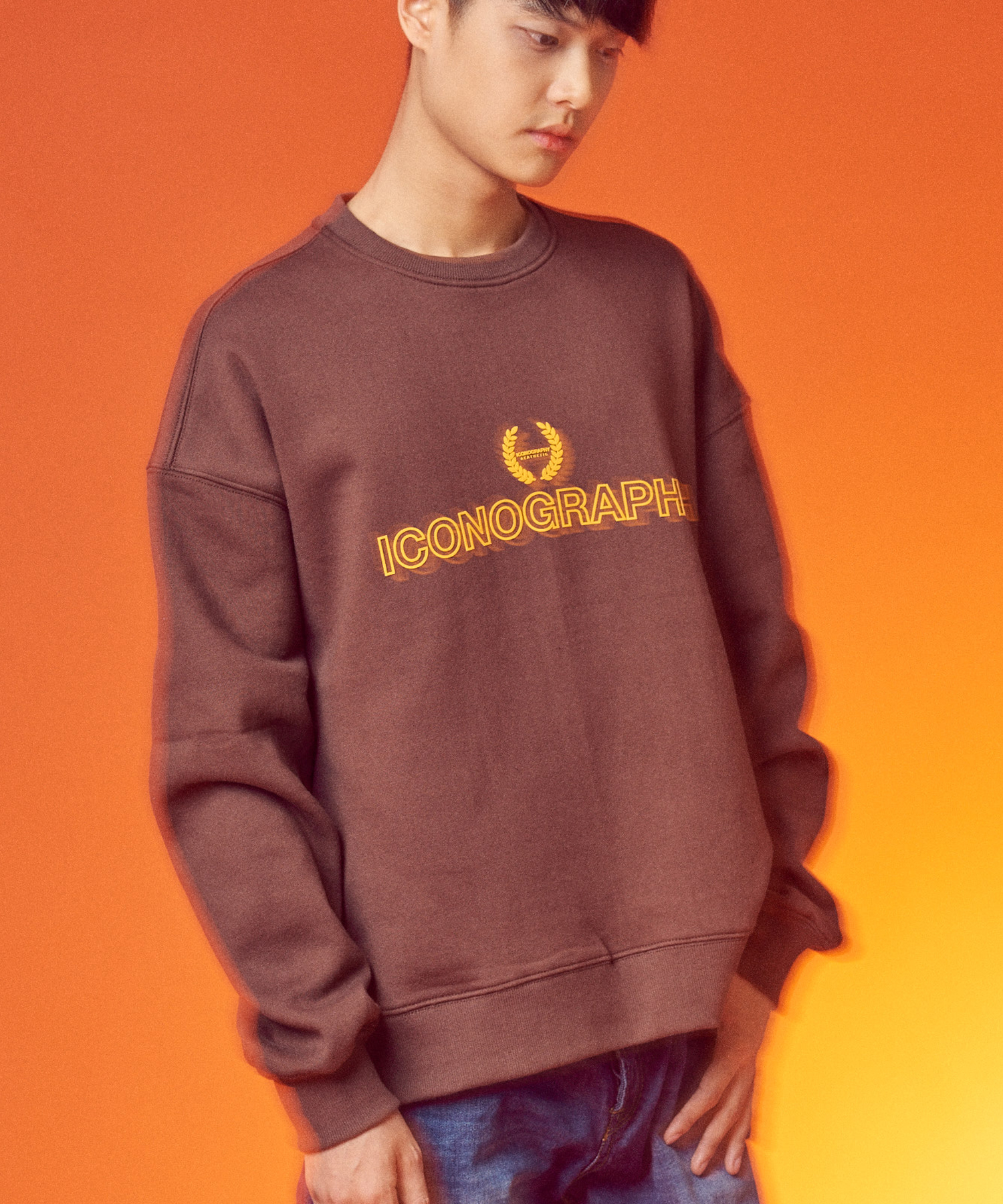 CROWN 오버사이즈 기모 맨투맨