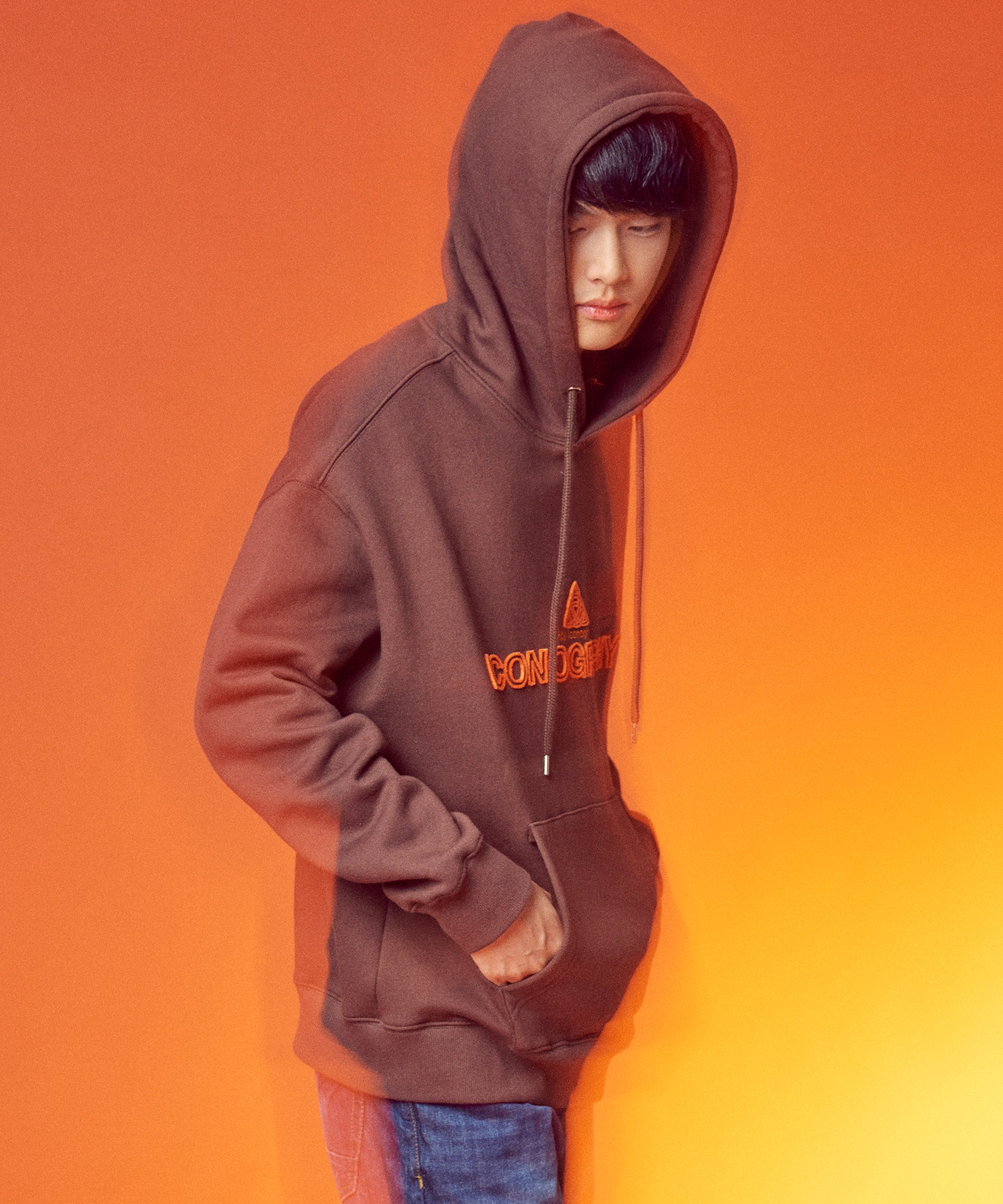 LAWN EMBROIDERY 기모 후드