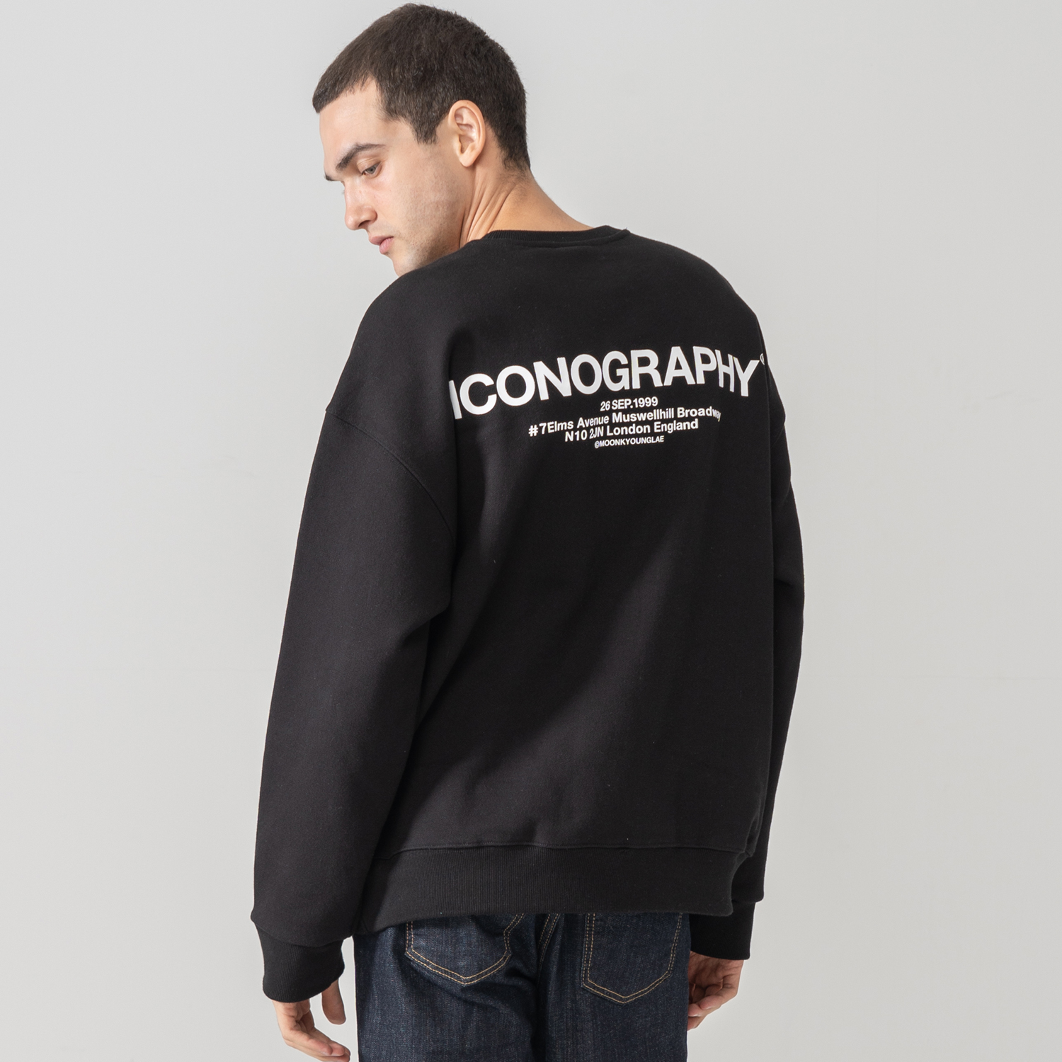 900G 헤비코튼 볼륨프린트 LONDON ADDREES BK