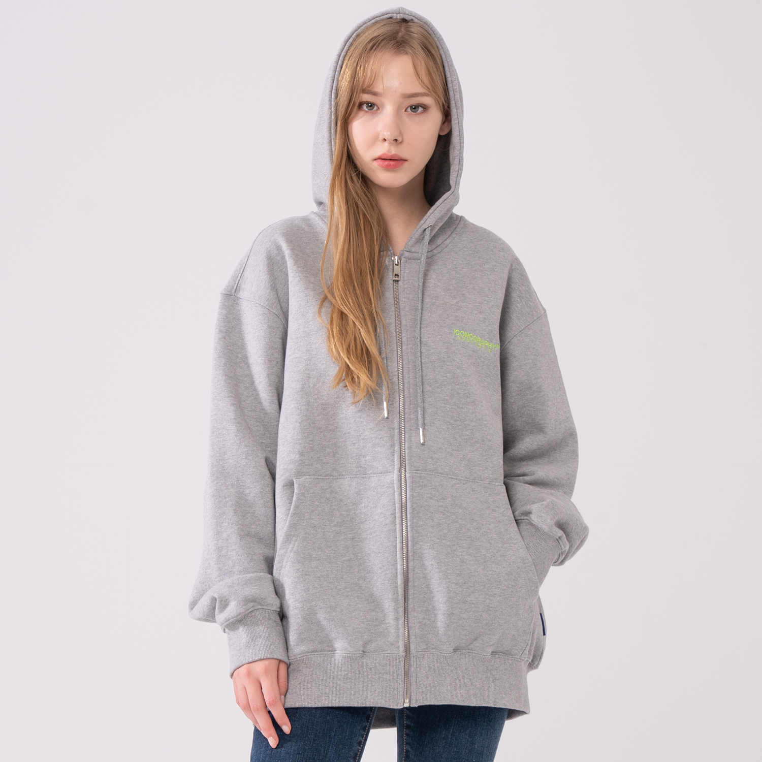 헤비코튼 집업 볼륨켈리그라피 아이코노 MEL