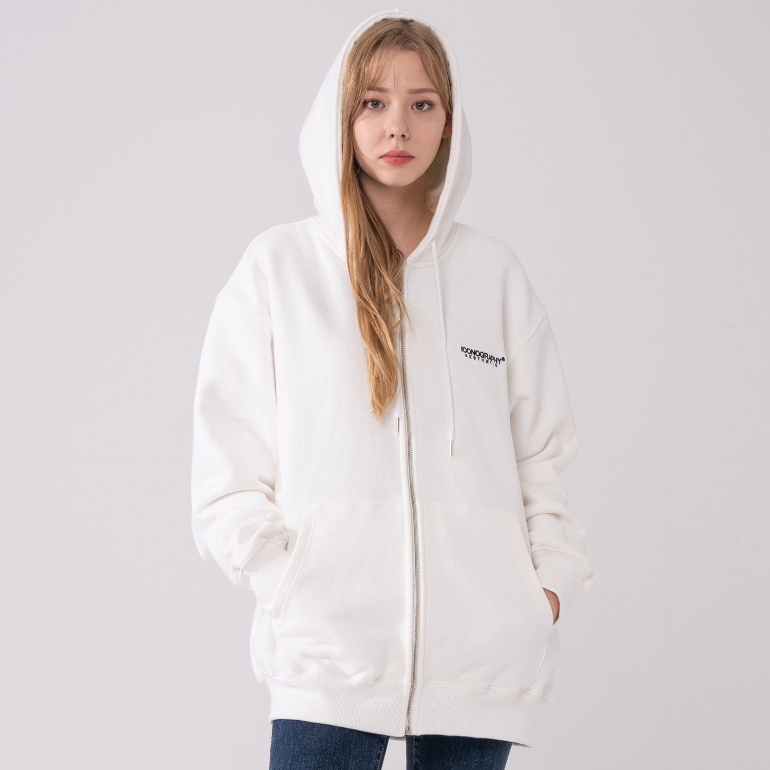 헤비코튼 집업 볼륨켈리그라피 아이코노 IVY
