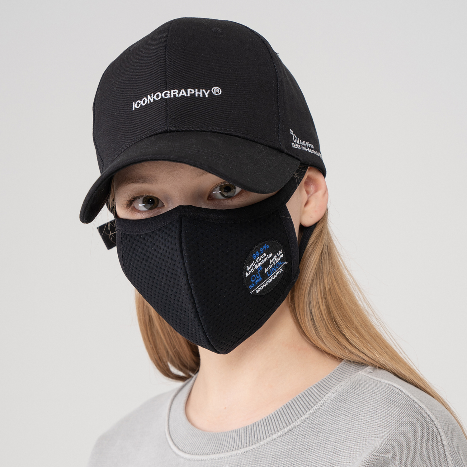 [Unisex] Anti-Virus 구리원단 40D 볼륨 핏 볼 캡 BK
