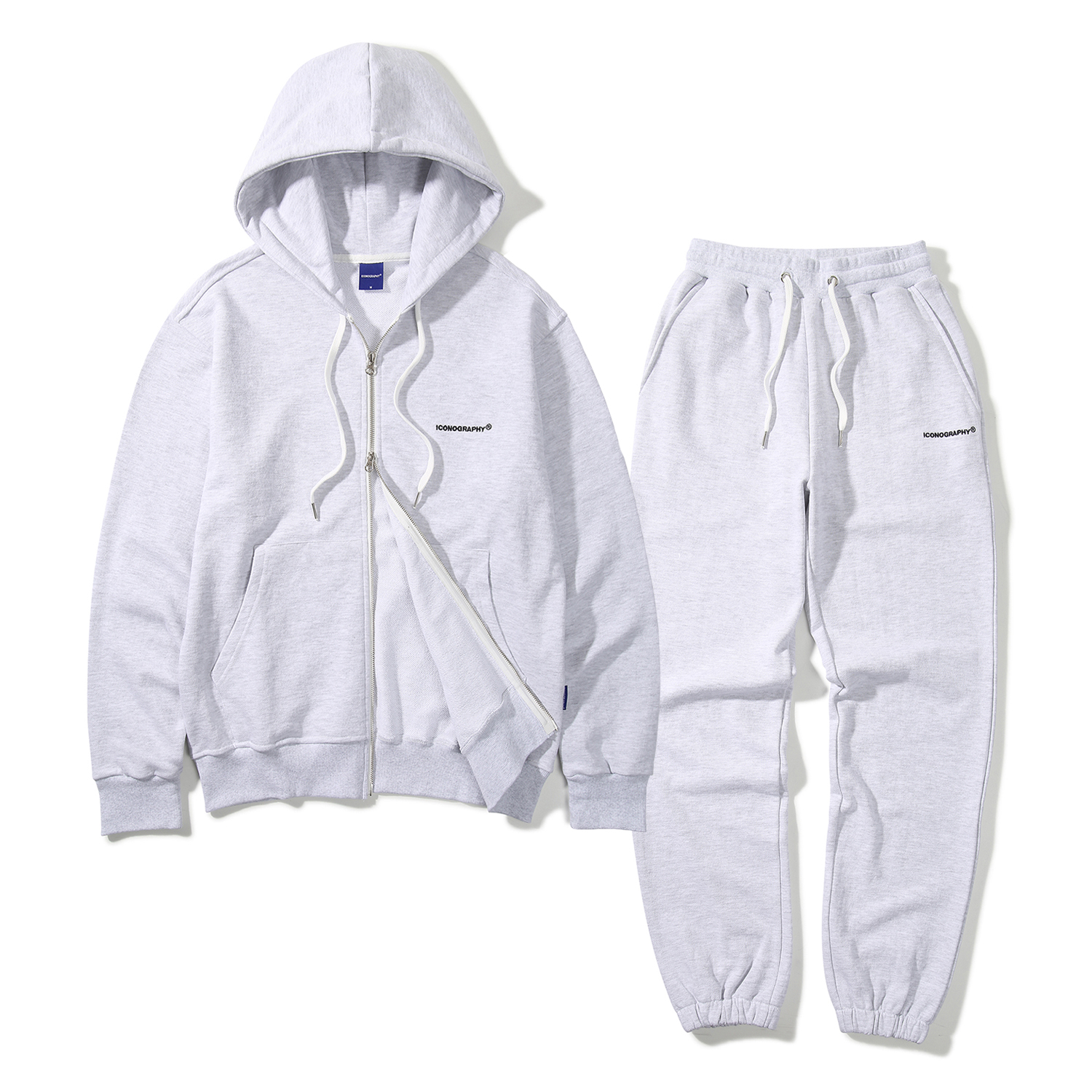 SET - Hoodie 2way Zip-up & Training jogger 2% MEL