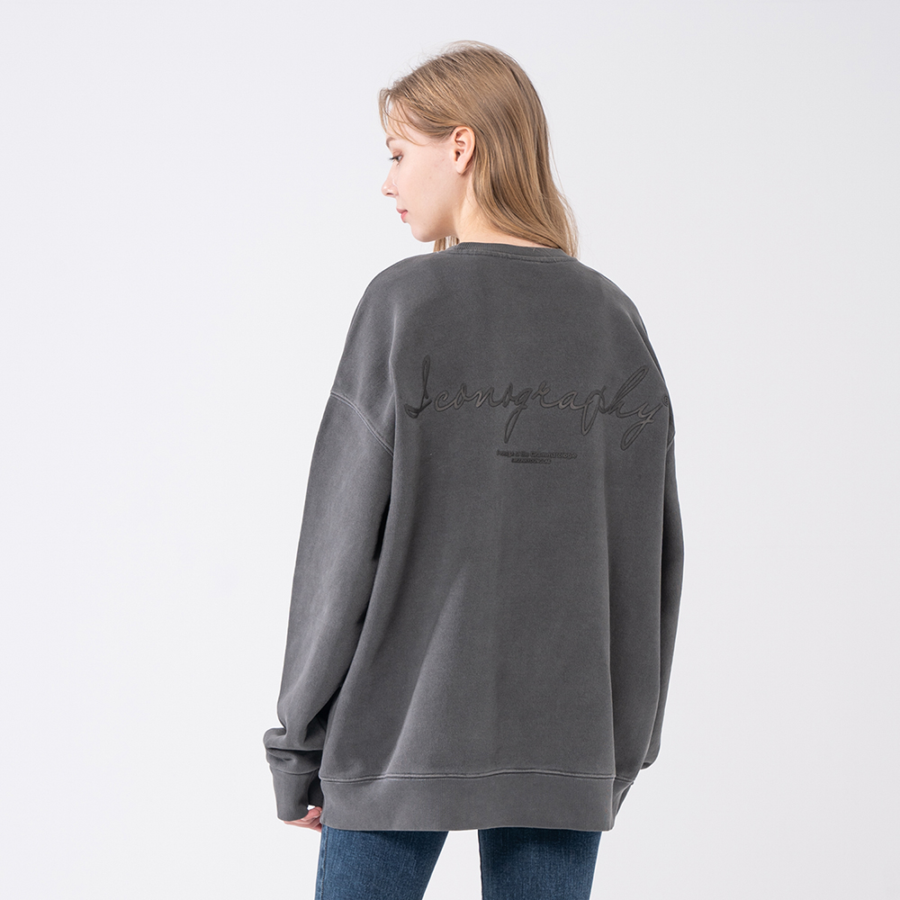 PIGMENT HEAVY COTTON EMBLEM VOLUME PRINT BK