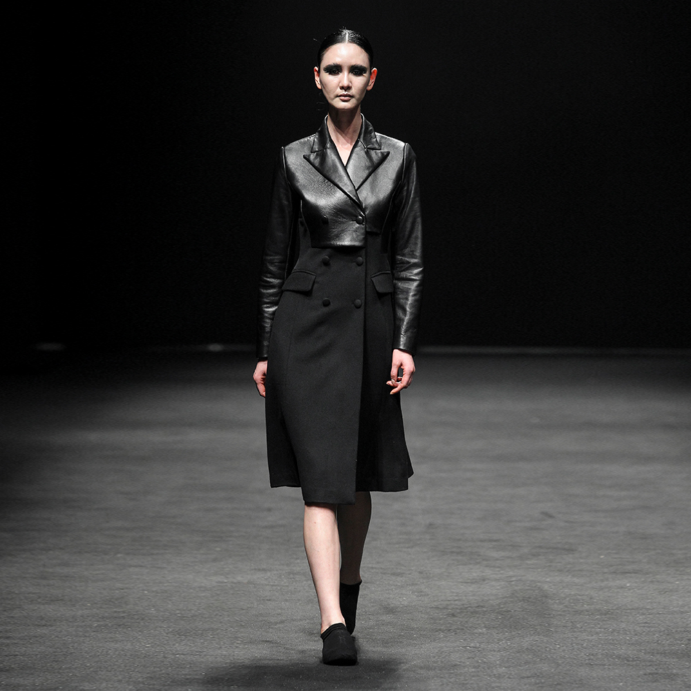MOONKYOUNGLAE - ICONOGRAPHY(아이코노그라피) Wool Leather coat BK 02