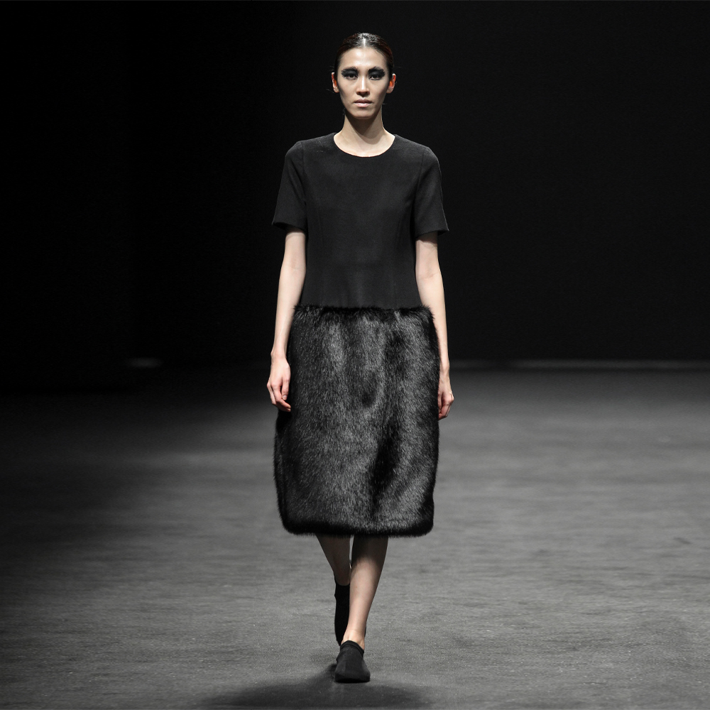MOONKYOUNGLAE - ICONOGRAPHY(아이코노그라피) Fur Long Dress BK