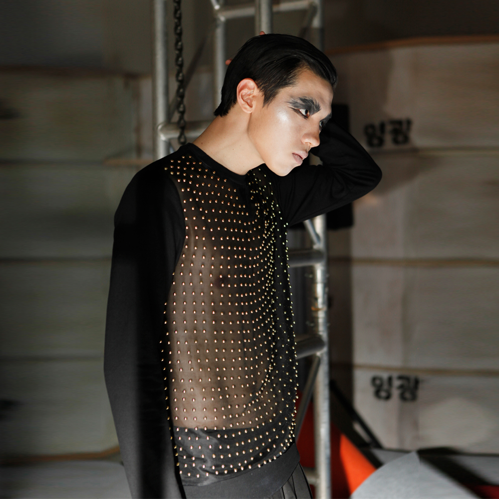 Stud-chiffon Sweatshirts