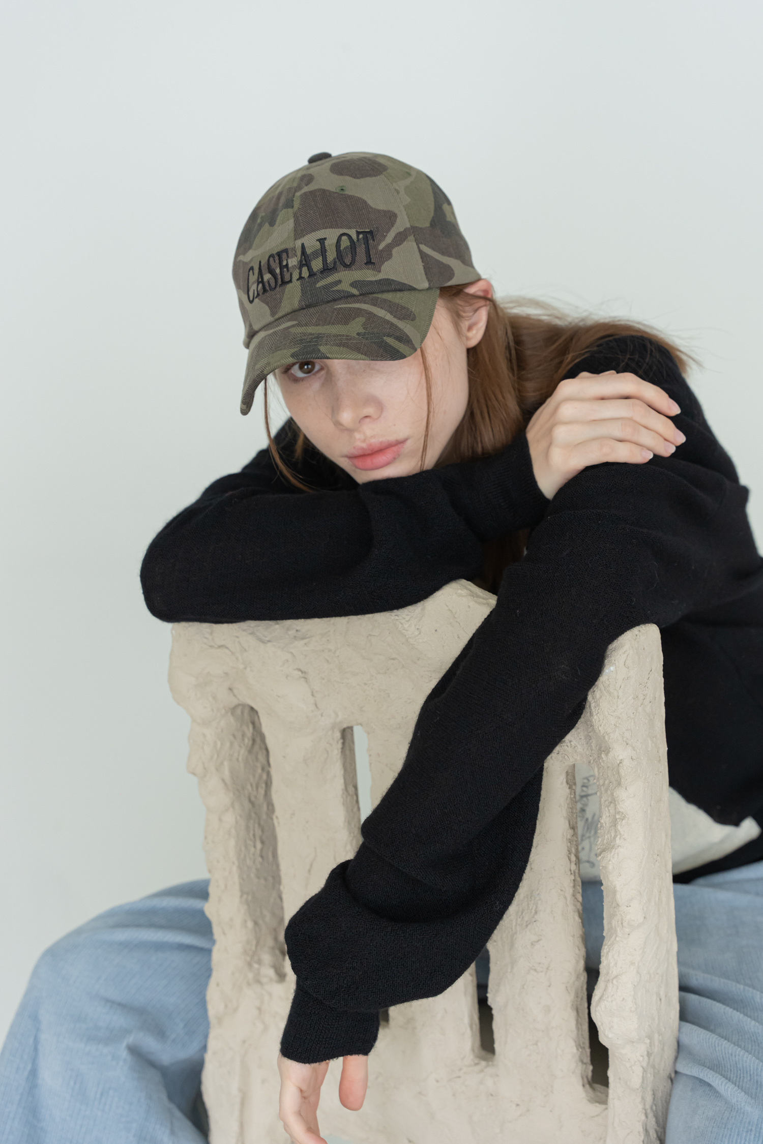 Logo camo ball cap - khaki