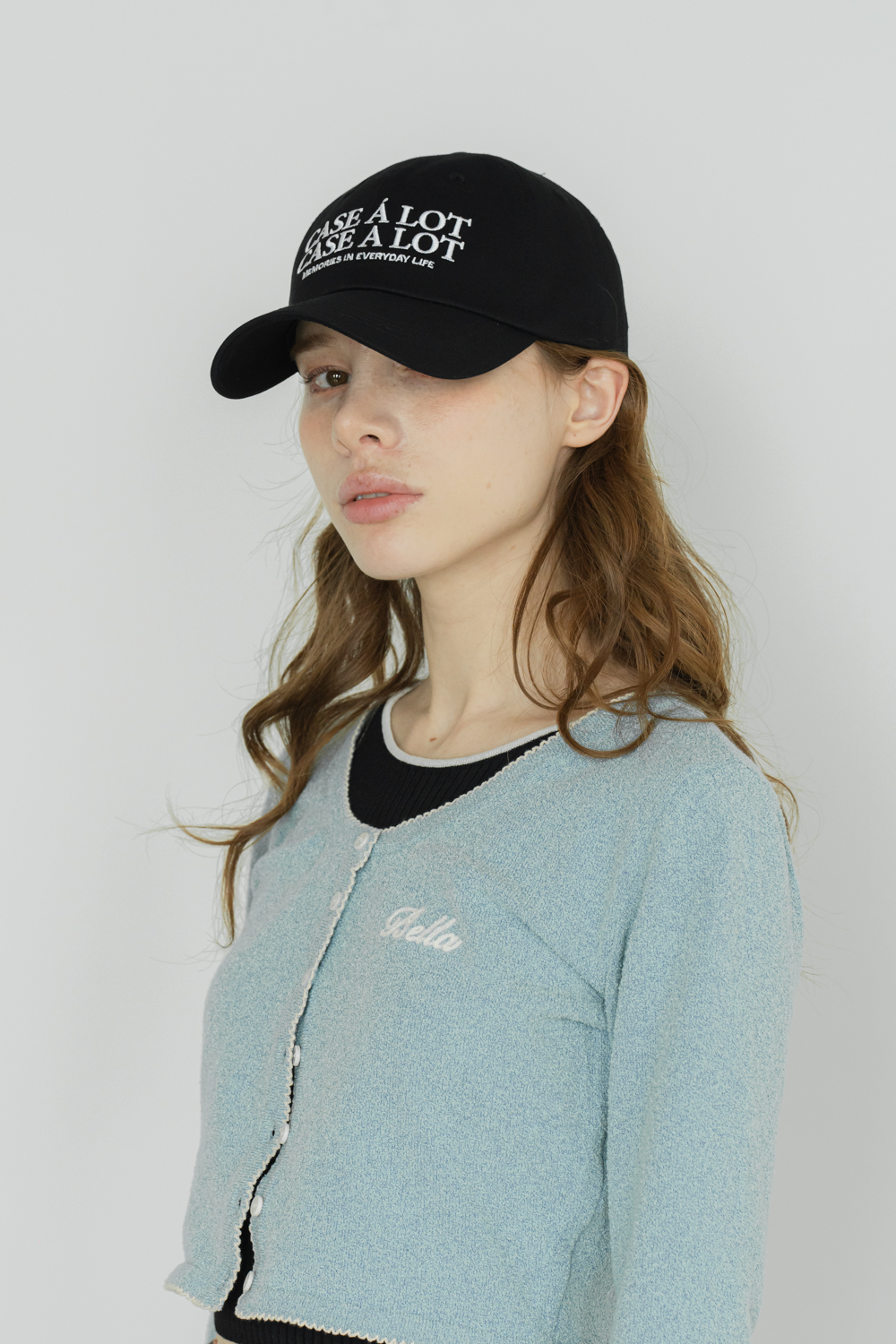 Slogon logo ball cap - black