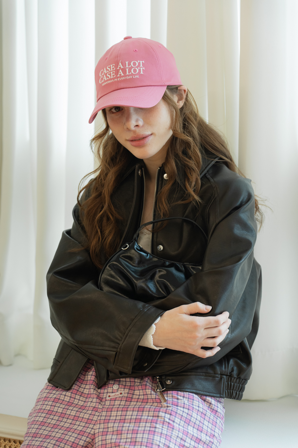 Slogon logo ball cap - Pink