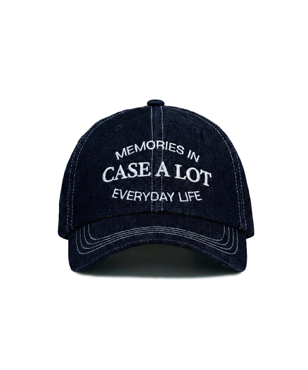 Denim stitch ball cap - indigo