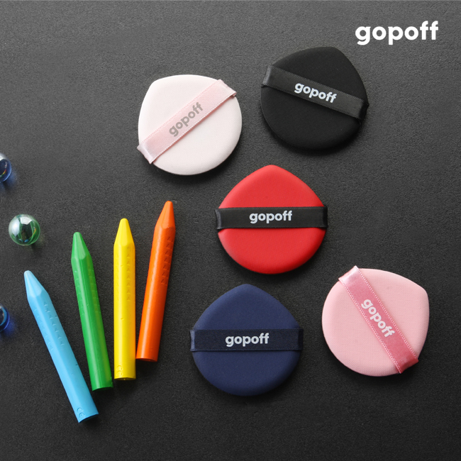 gopoff 항균 물방울 고퍼프 쿠션 퍼프 5개 초밀착 메이크업 위생 루비셀 스펀지