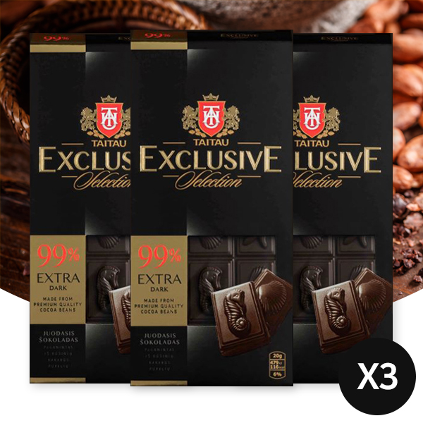 익스클루시브 다크초콜렛 수입 타이타우 99% 초콜릿 90g x 3개 간식 카카오