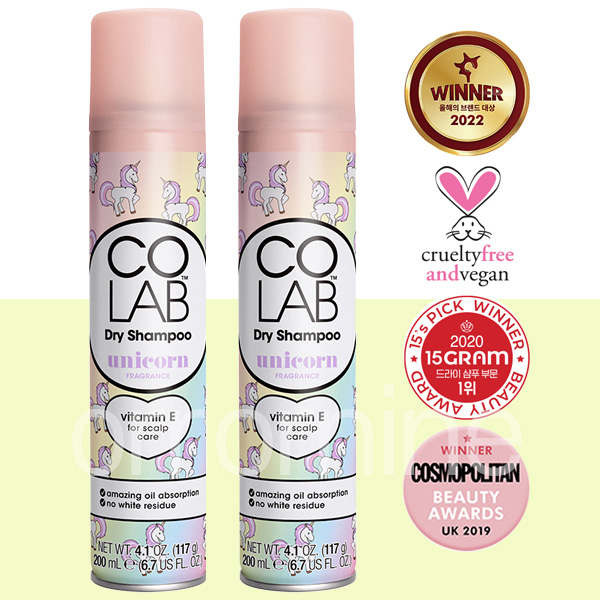 물없이 감는 1+1 드라이 샴푸 200ml 프레쉬 코랩 비건 여행 캠핑 스프레이