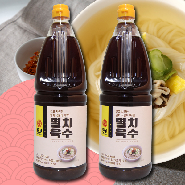 몽고 깊고 시원한맛 멸치육수 1.8L x2개 잔치국수 국물요리 육수 감칠맛 풍미 칼국수 간편