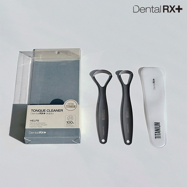 (2개 1세트)혀클리너 혀닦기 티타늄 덴탈RX 반영구 백태 설태 입냄새 열탕소독 파우치