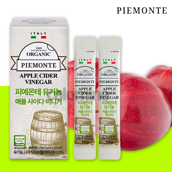 피에몬테 애플사이다비니거 스틱 15gx15포 유기농 사과식초 천연발효 이탈리아 애사비