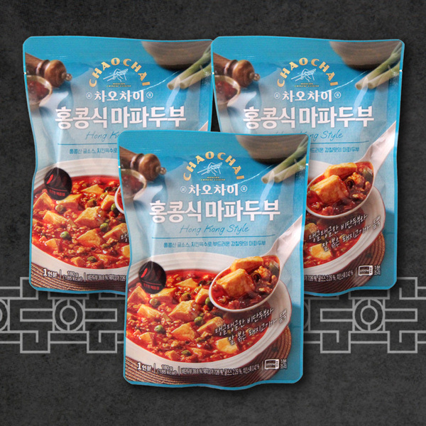 홍콩식 마파두부 180g x3개 전자레인지용 맛있게 매콤함 샘표 중화요리 차오차이