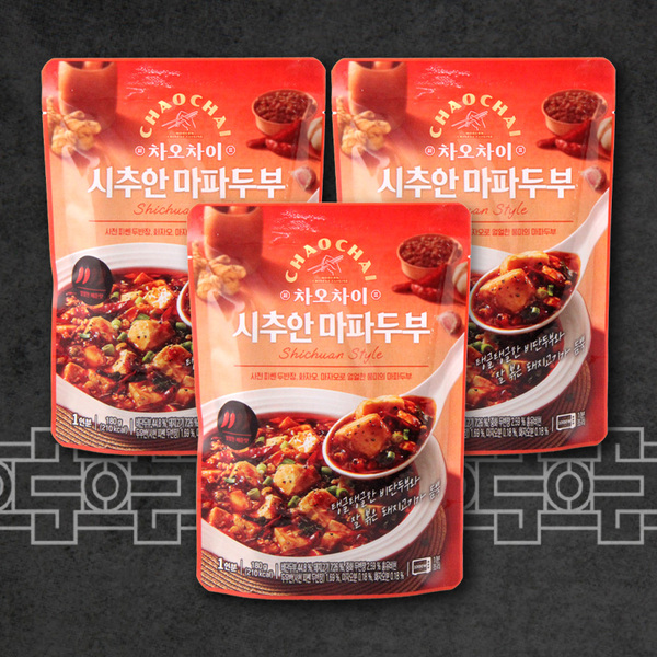 간편식 캠핑 여행 시추안 마파 두부180g x3개 샘표 전자레인지용 차오차이