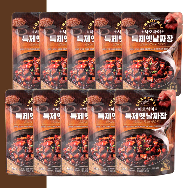 샘표 차오차이 전자레인지용 맛있는 간편식사 여행 캠핑 180g x10개 특제옛날짜장
