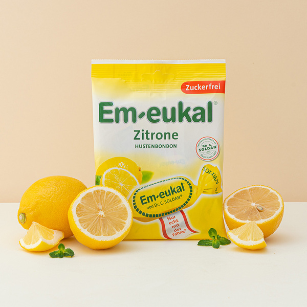 독일 레몬 75g 허브캔디 무설탕 엠오이칼캔디 목캔디 무가당 em-eukal
