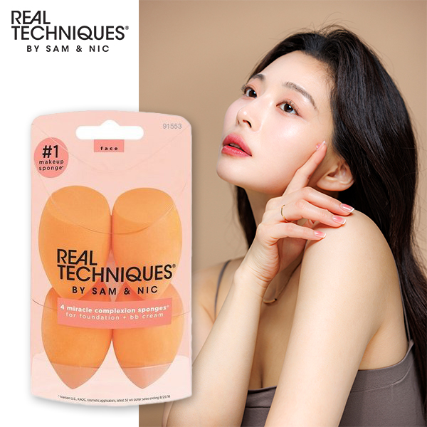 Real Techniques 미라클 컴플렉션 4개입 스펀지 스폰지 리얼테크닉스 화장 퍼프 메이크업
