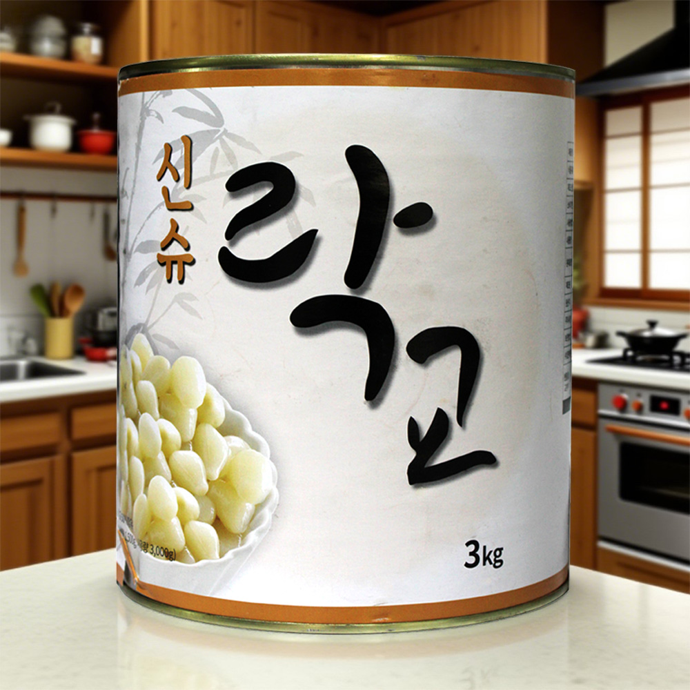 통조림 초절임 도시락 신슈 전통방식 원터치타입 대용량 절임락교 캔락교 3kg 생선회 일식