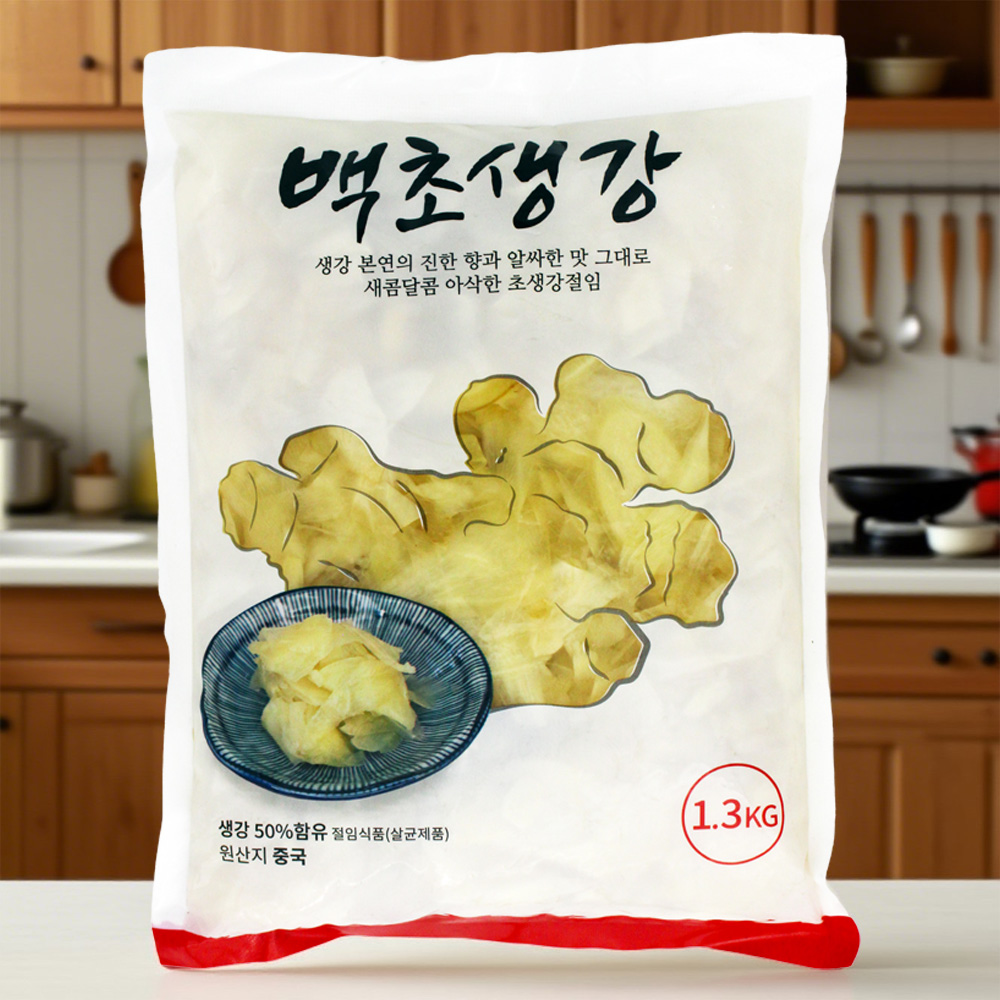 코우 초생강절임 대용량 덮밥 초절임 백생강 새콤달콤 초밥 백초생강 1.3kg 일식반찬