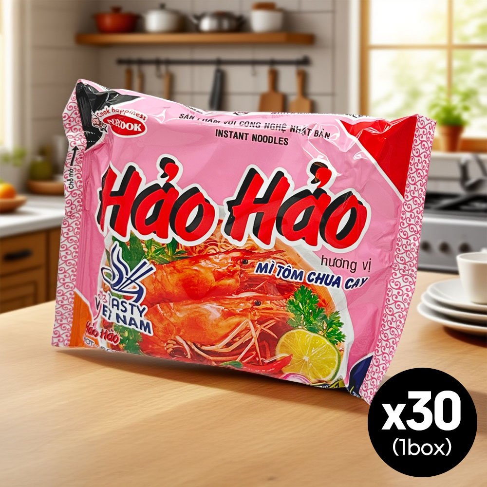 베트남 새우라면 매콤 하오하오 핑크 새우맛 라면 77g x30개입 ACECOOK 여행