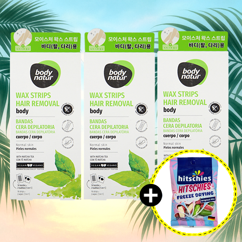 셀프 왁싱 제모 바디 왁스스트립 마차티 16매 x3개+히치스 증정 BODY NATUR 바디네이처